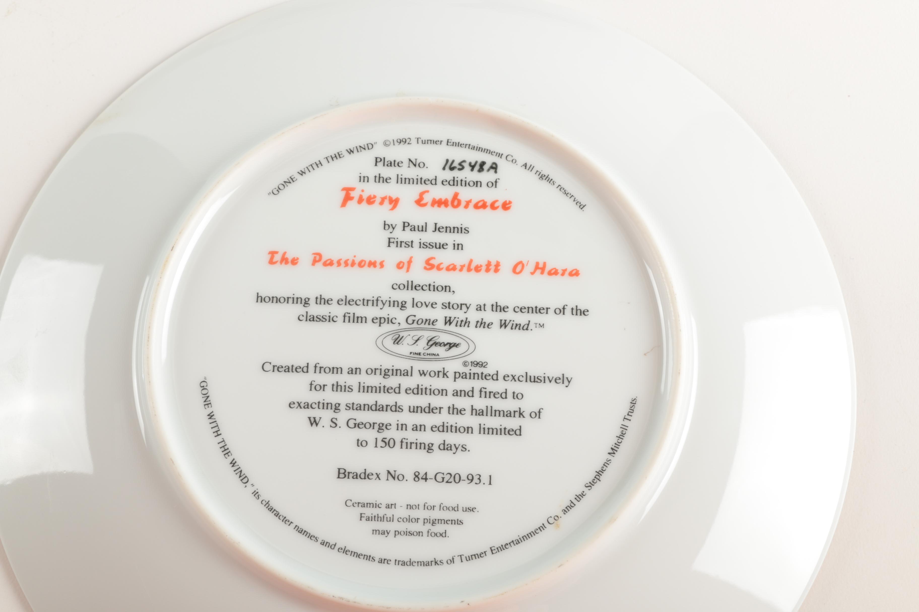 W.S. George "Gone With the Wind" Limited Edition Commemorative Plates