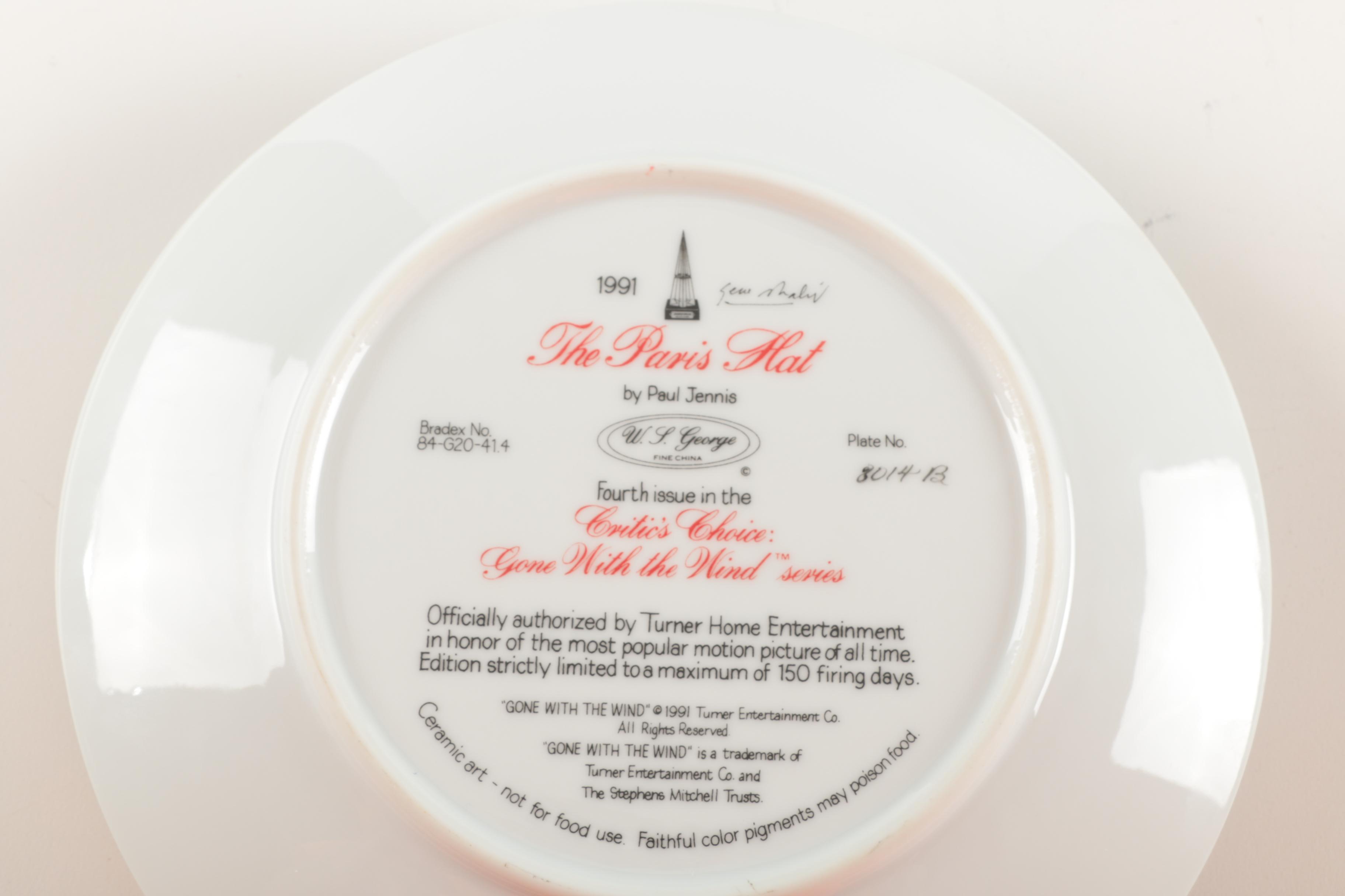 W.S. George "Gone With the Wind" Limited Edition Commemorative Plates