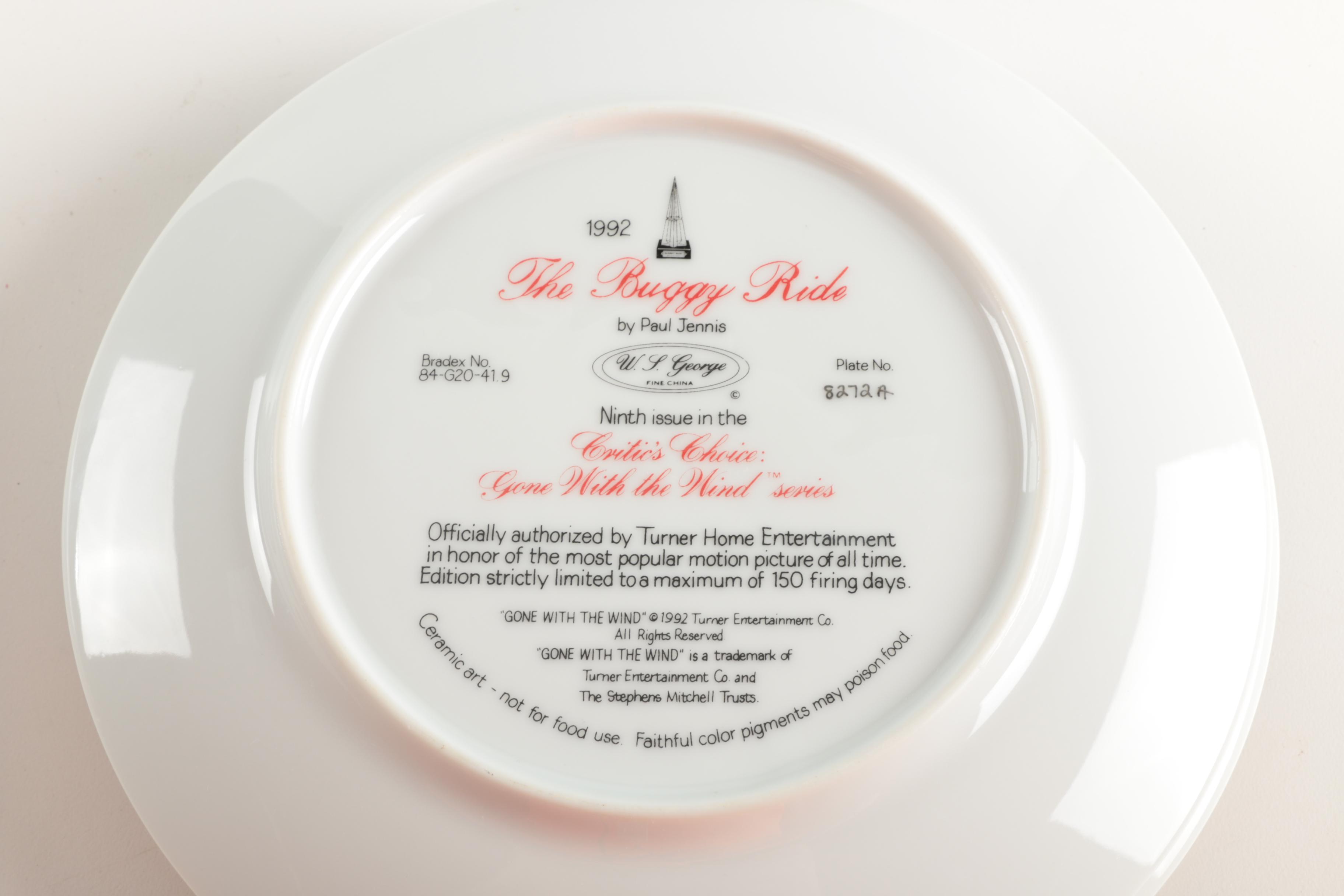 W.S. George "Gone With the Wind" Limited Edition Commemorative Plates