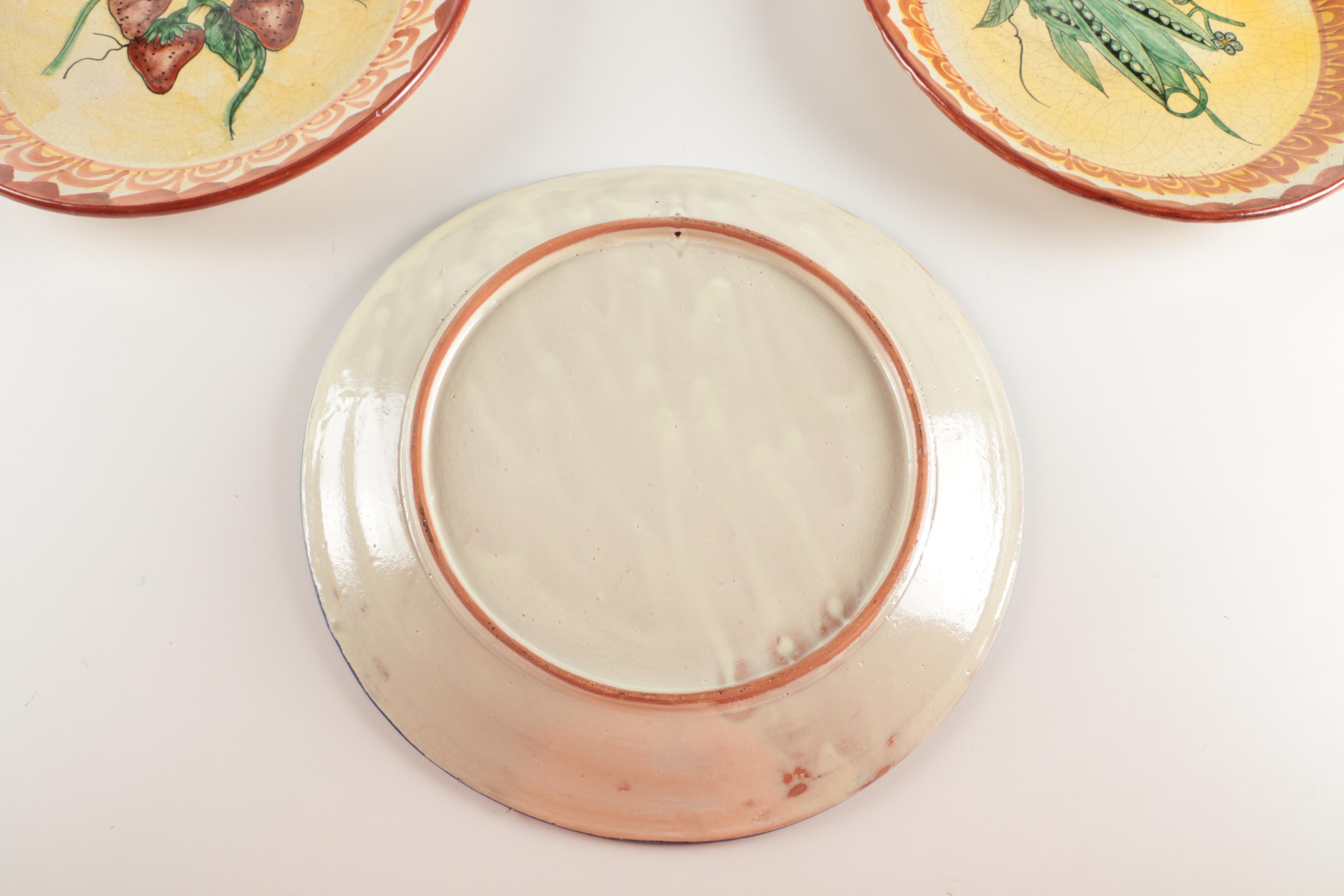 Decorative Glazed Terra Cotta Plates