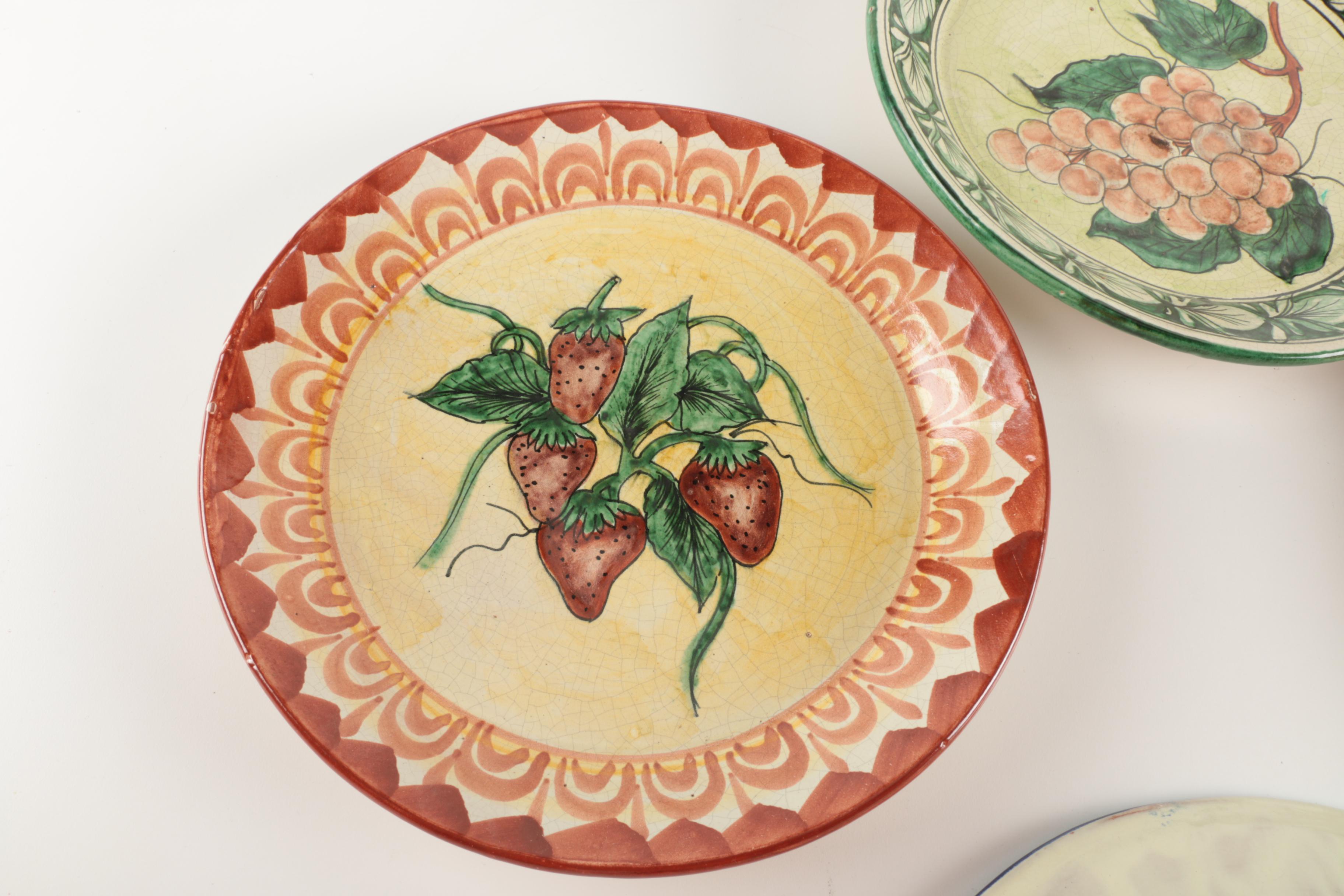 Decorative Glazed Terra Cotta Plates