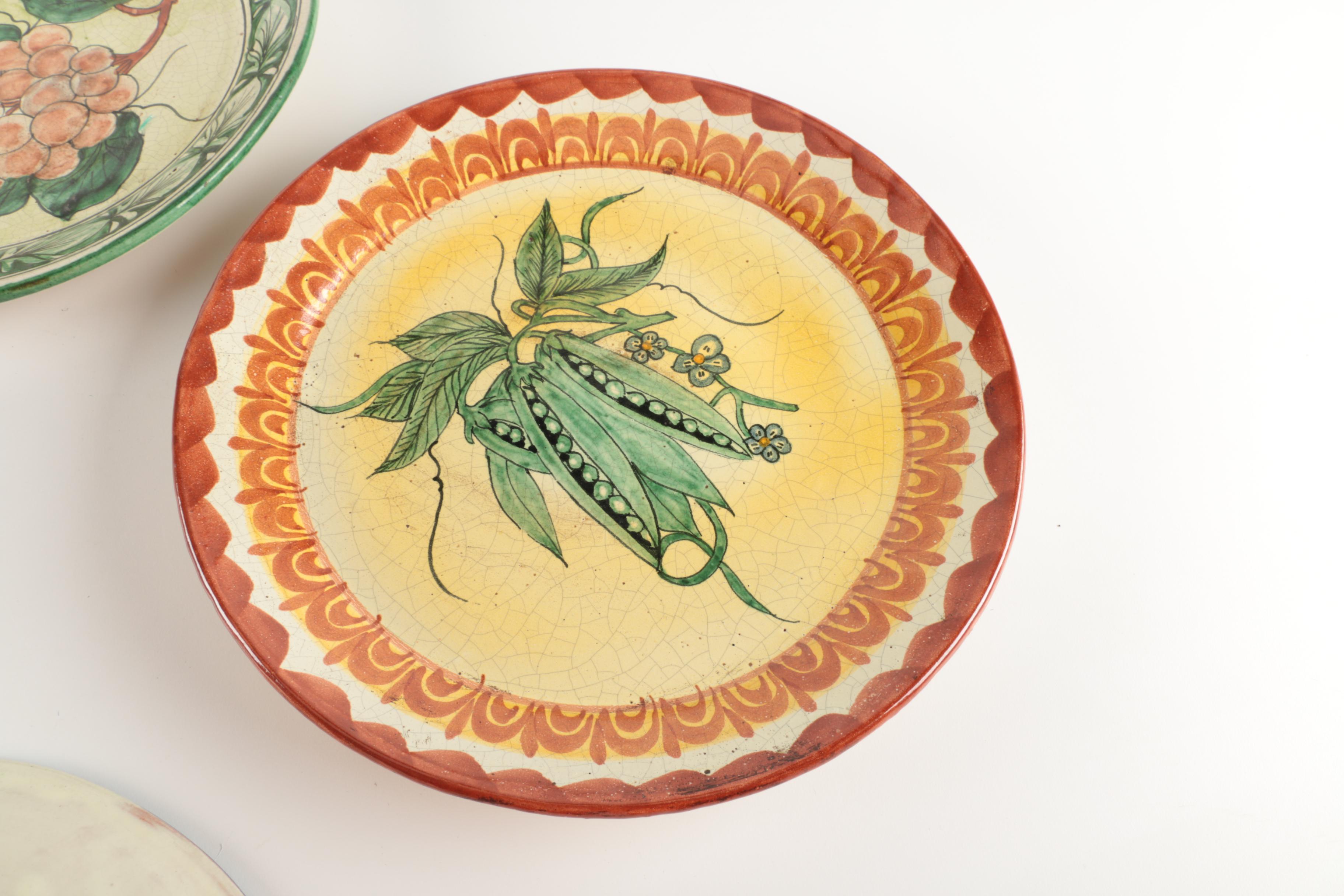 Decorative Glazed Terra Cotta Plates