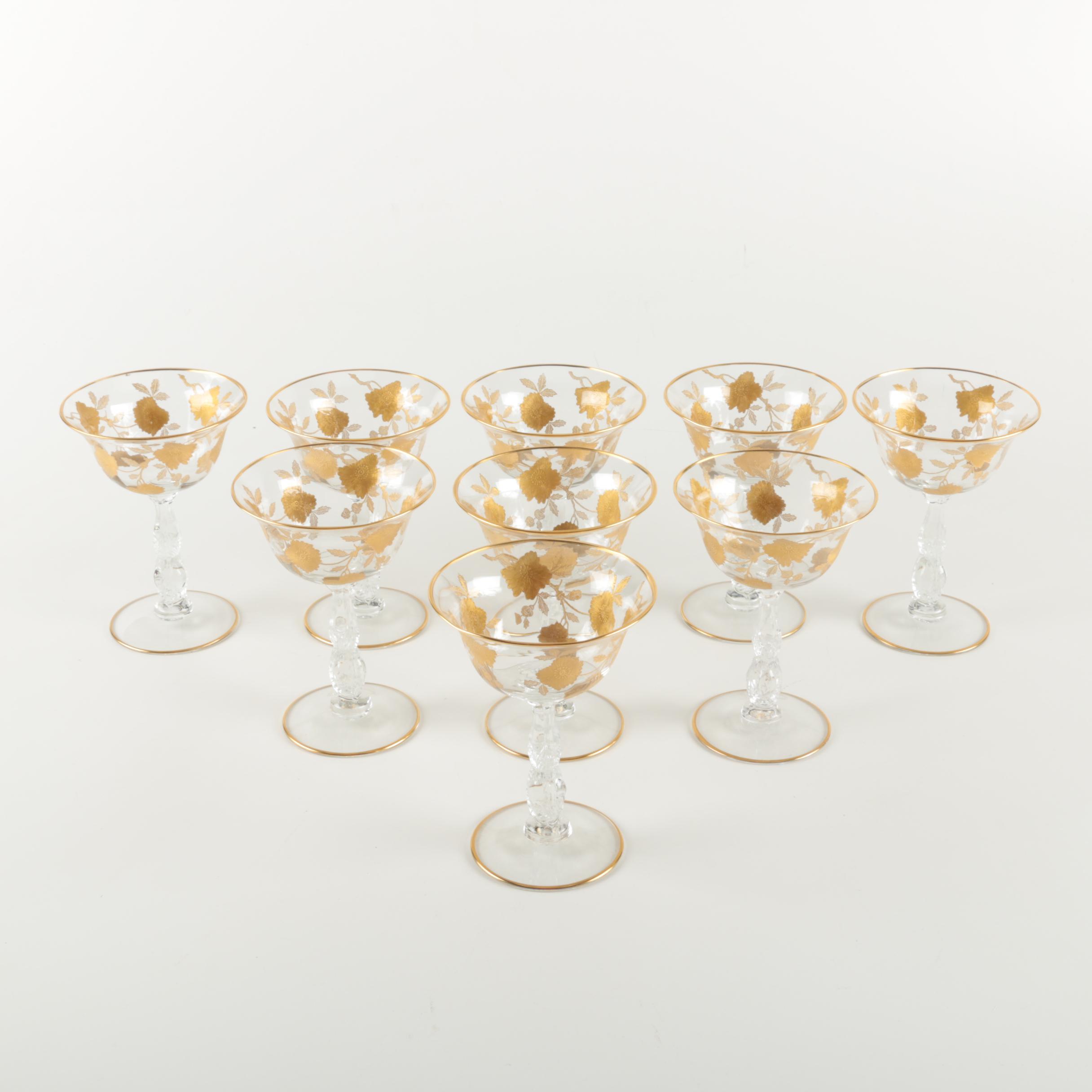 Cambridge "Wildflower" Champagne Saucers