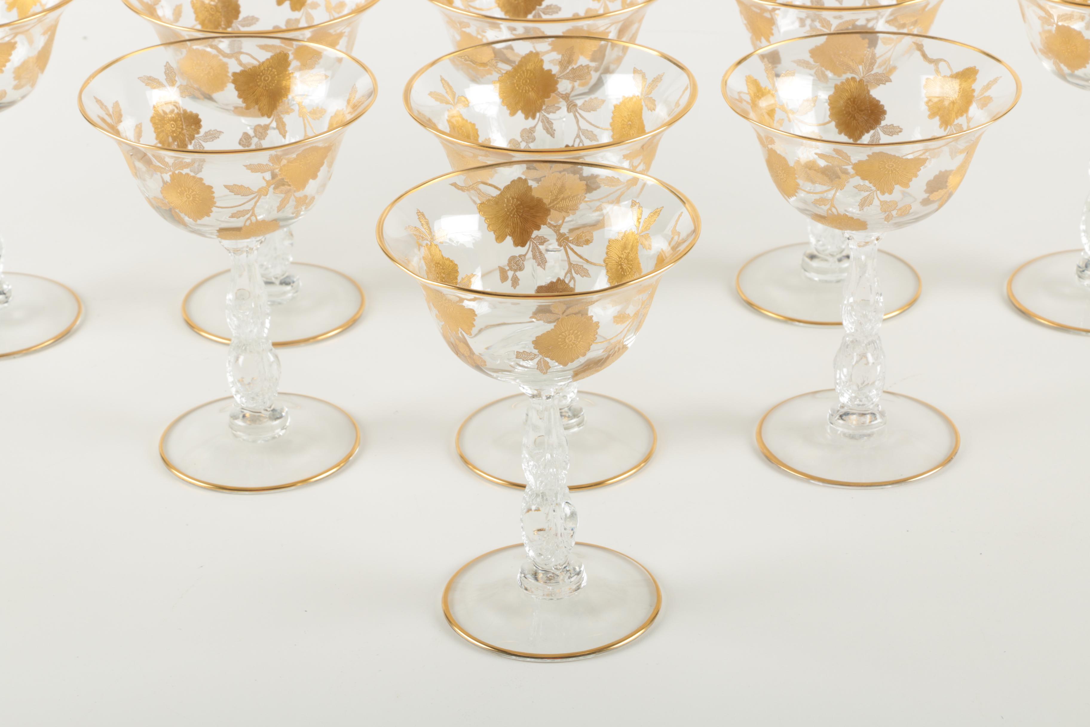 Cambridge "Wildflower" Champagne Saucers