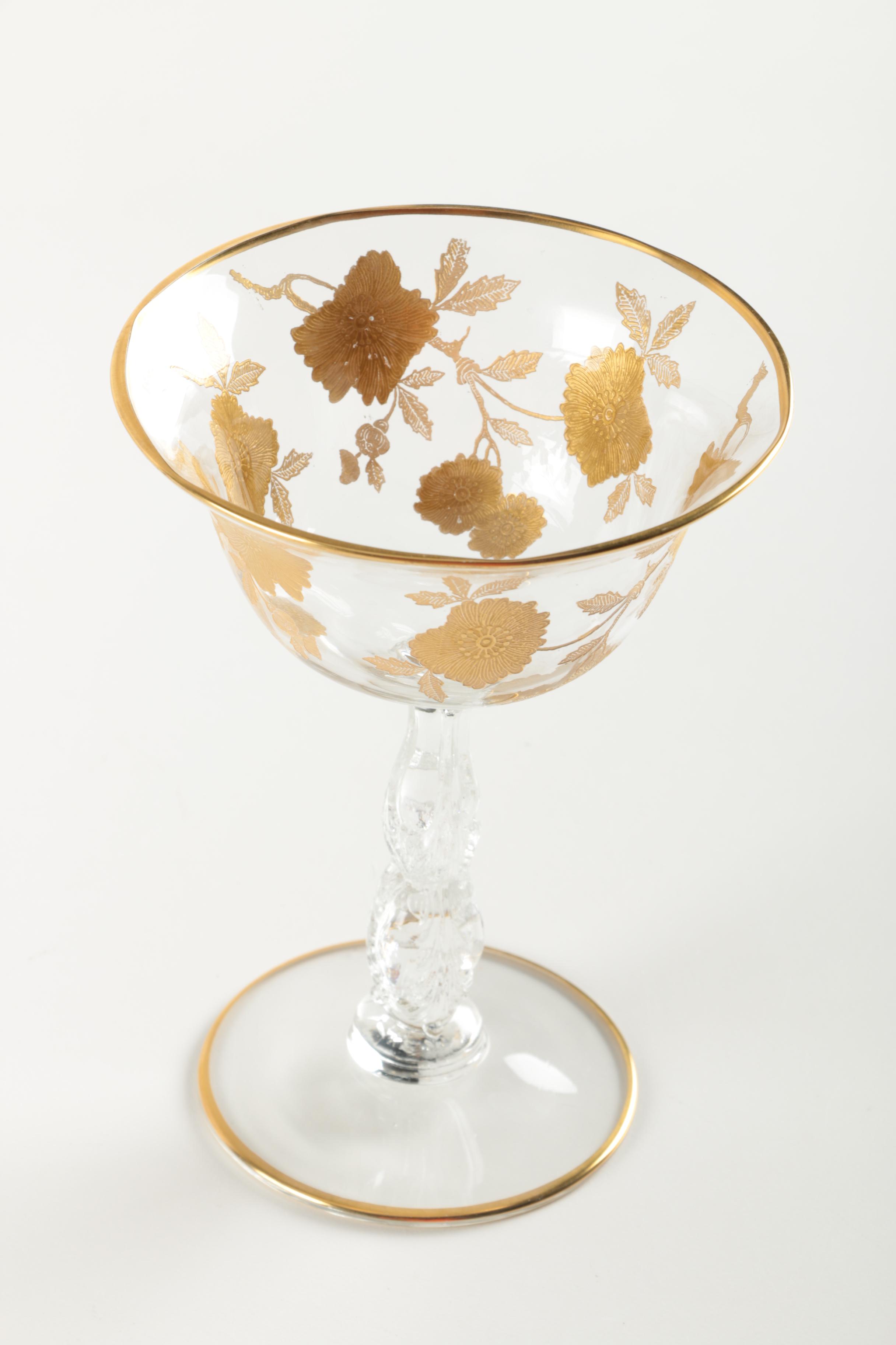 Cambridge "Wildflower" Champagne Saucers