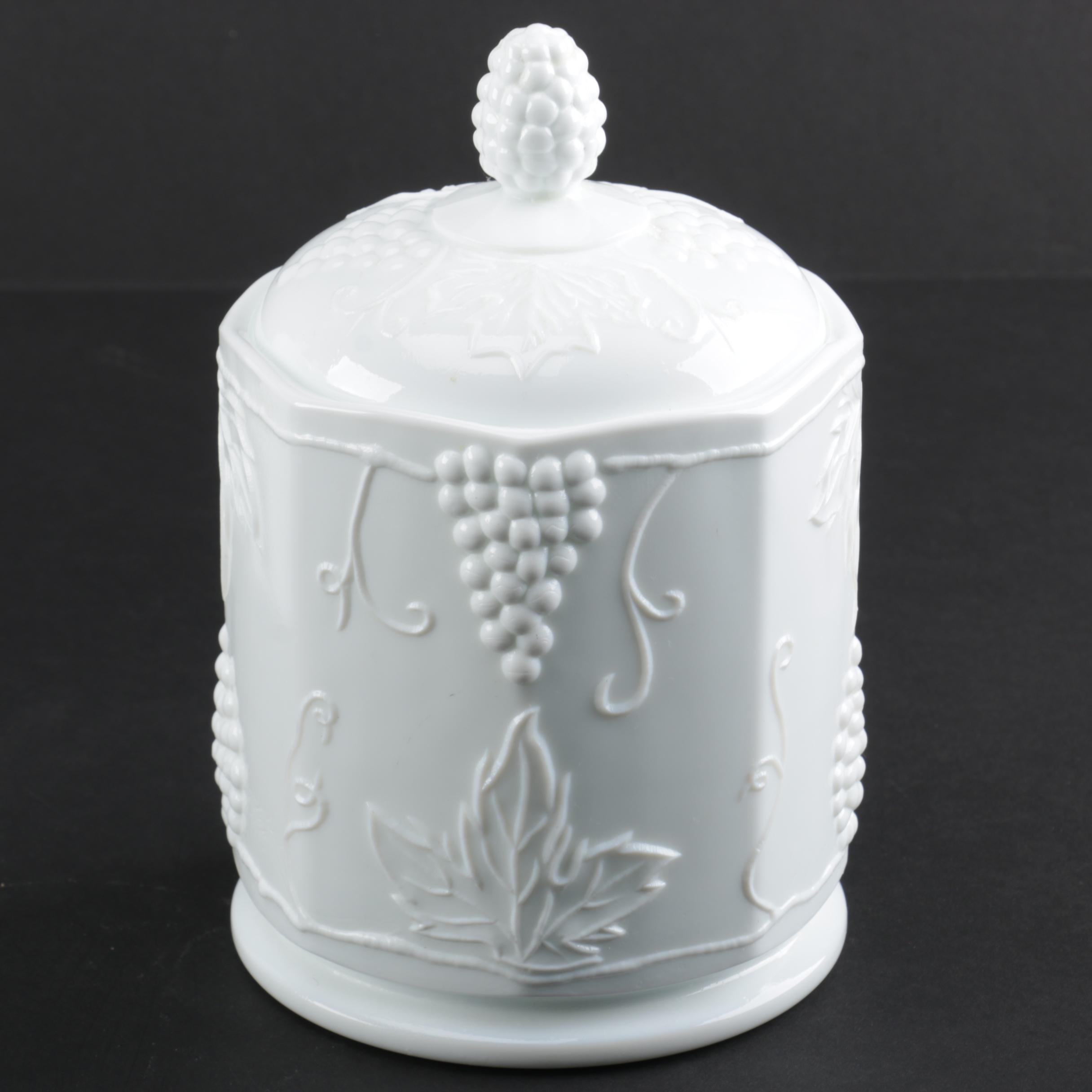 Graduated Milk Glass Canisters