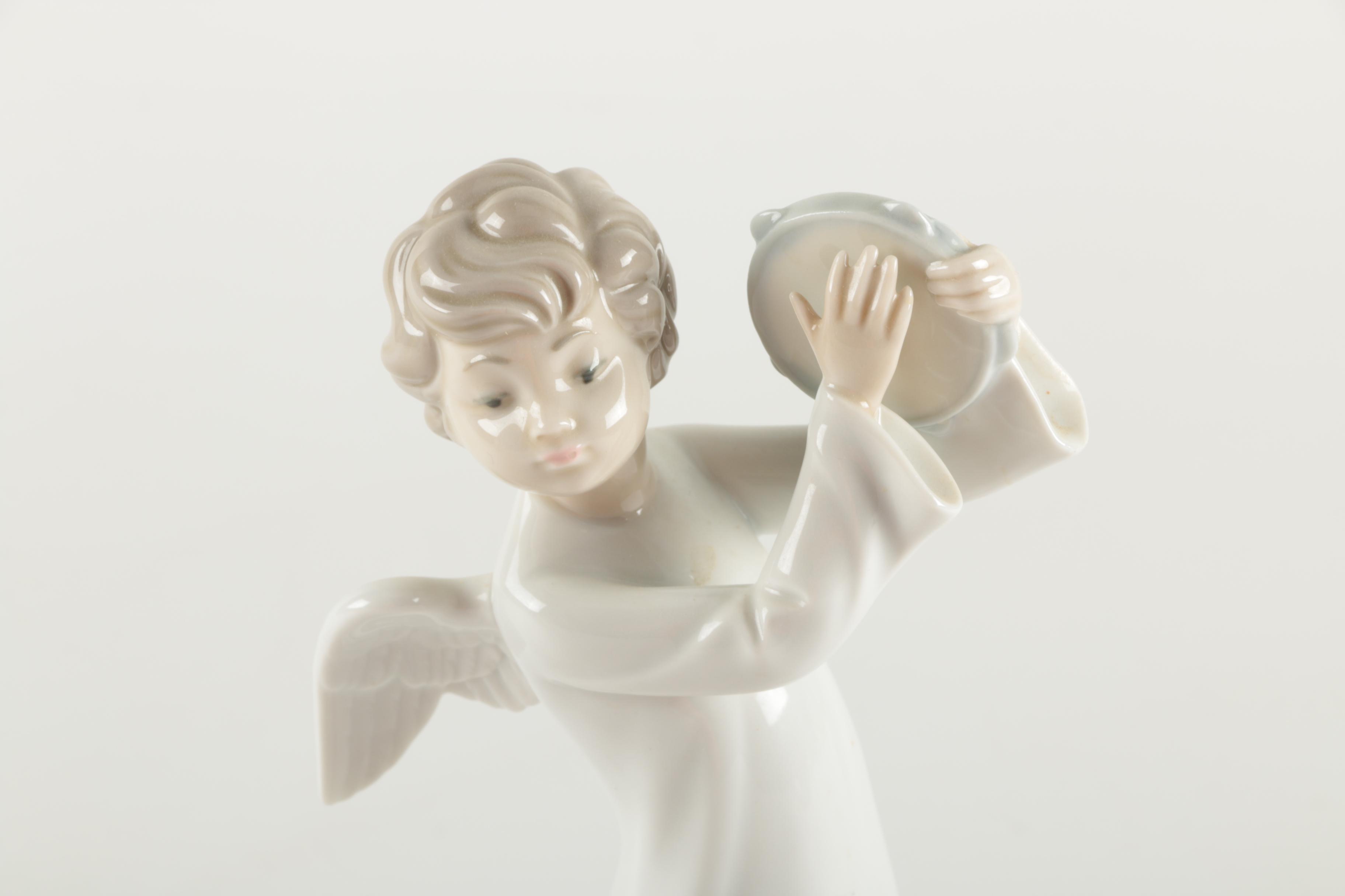 NAO Lladro "Angel With Tambourine" Figurine