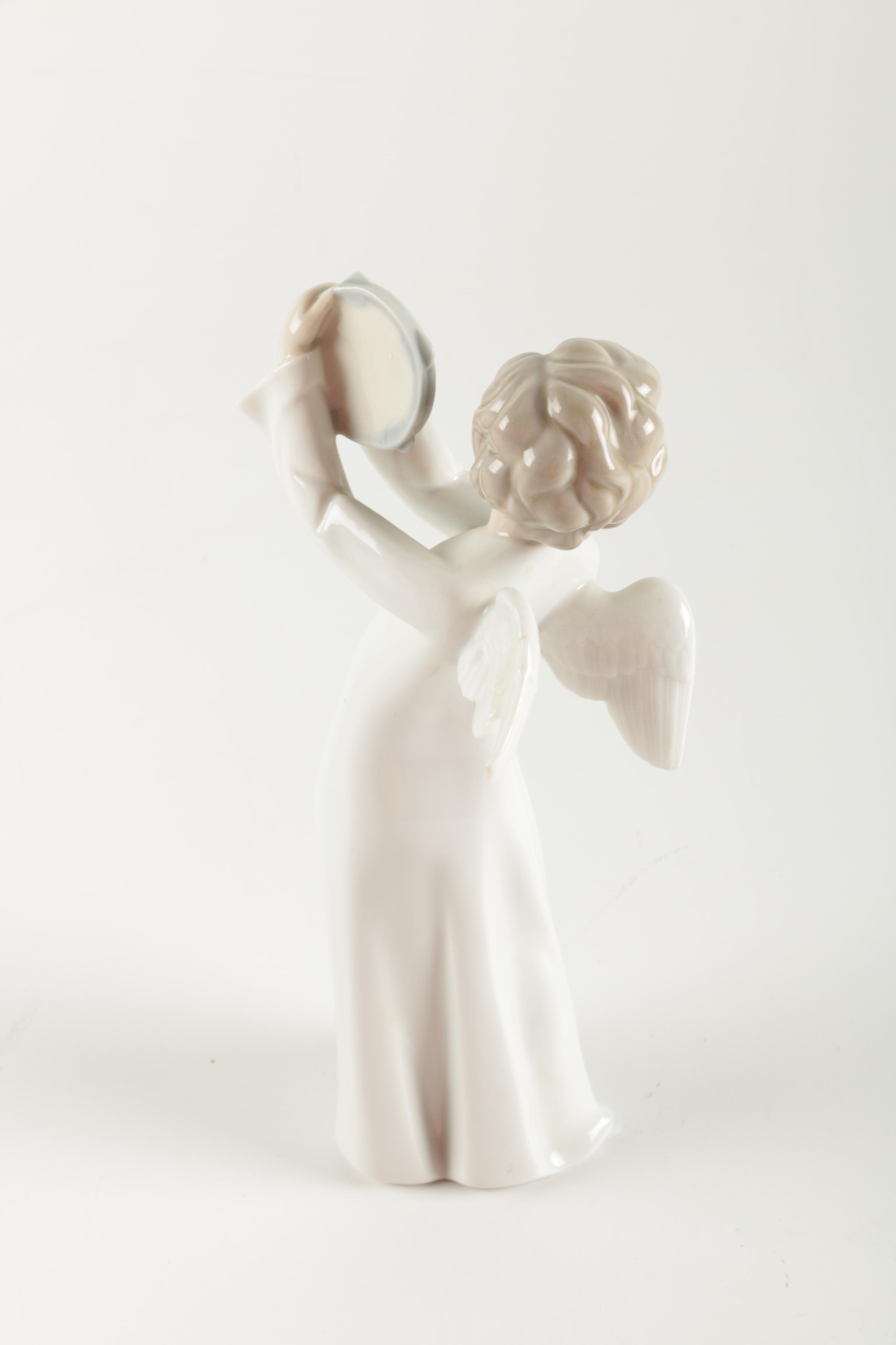 NAO Lladro "Angel With Tambourine" Figurine