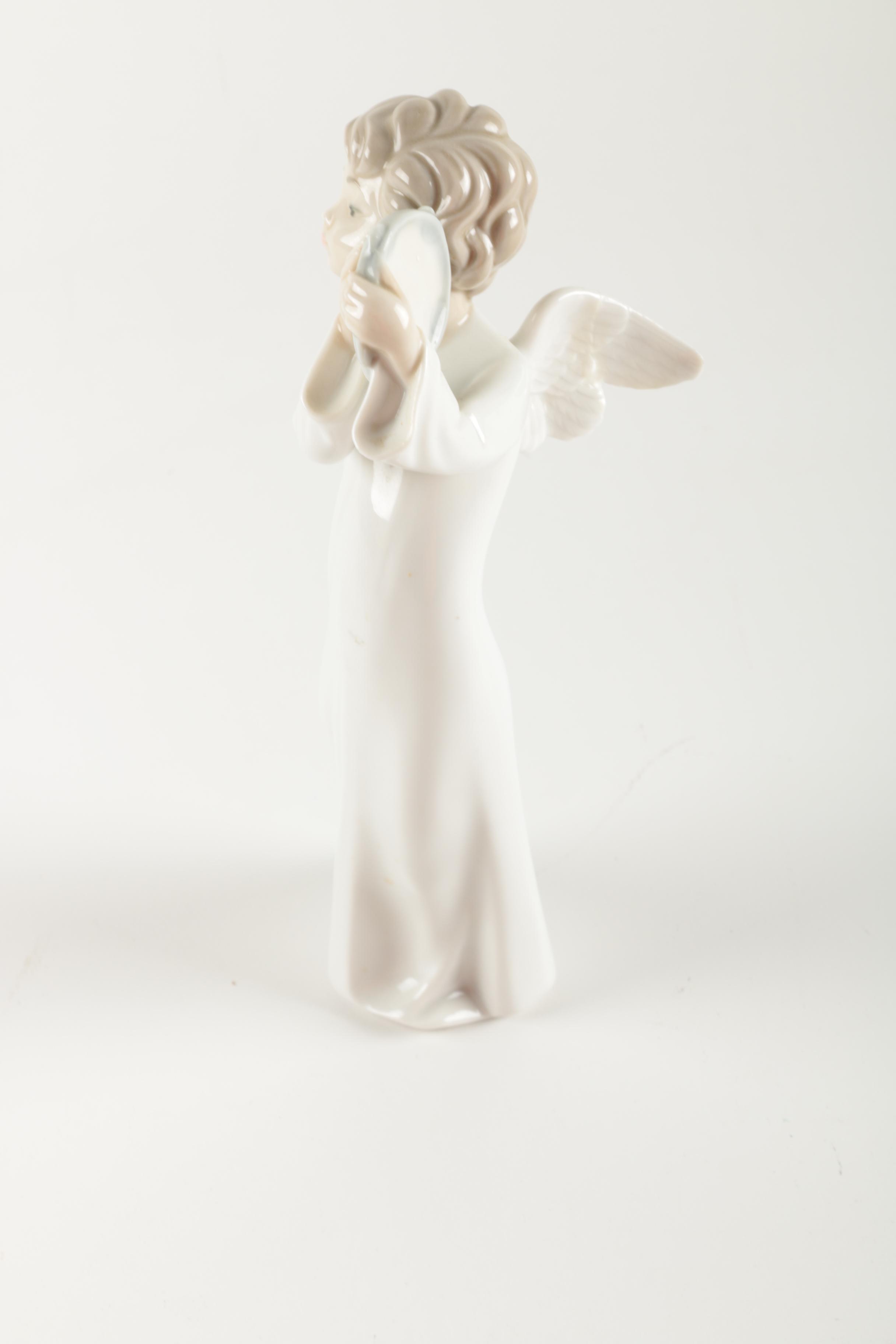 NAO Lladro "Angel With Tambourine" Figurine