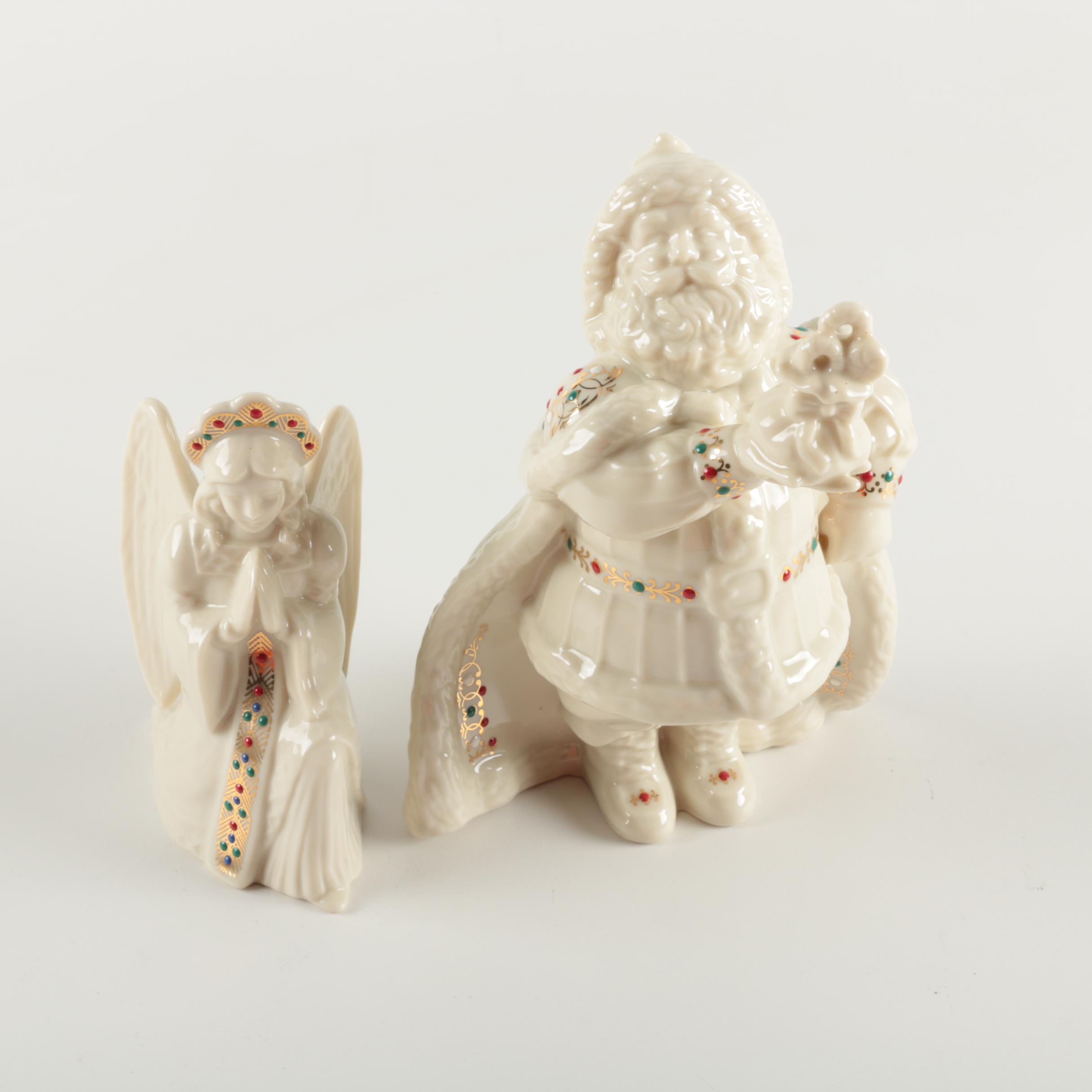 Lenox Porcelain Santa and Angel Figurines