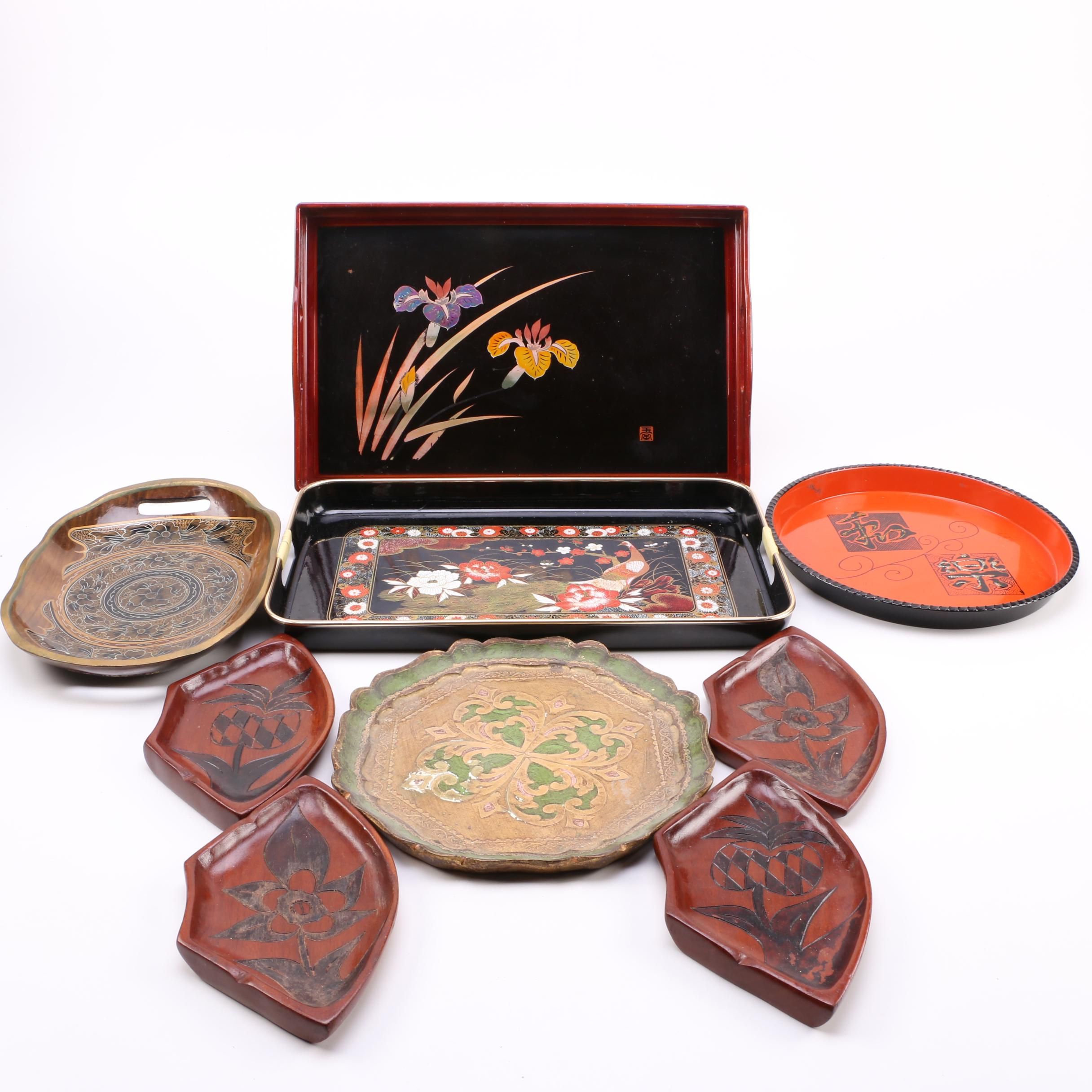 Collection of Asian Inspired Wooden Serveware