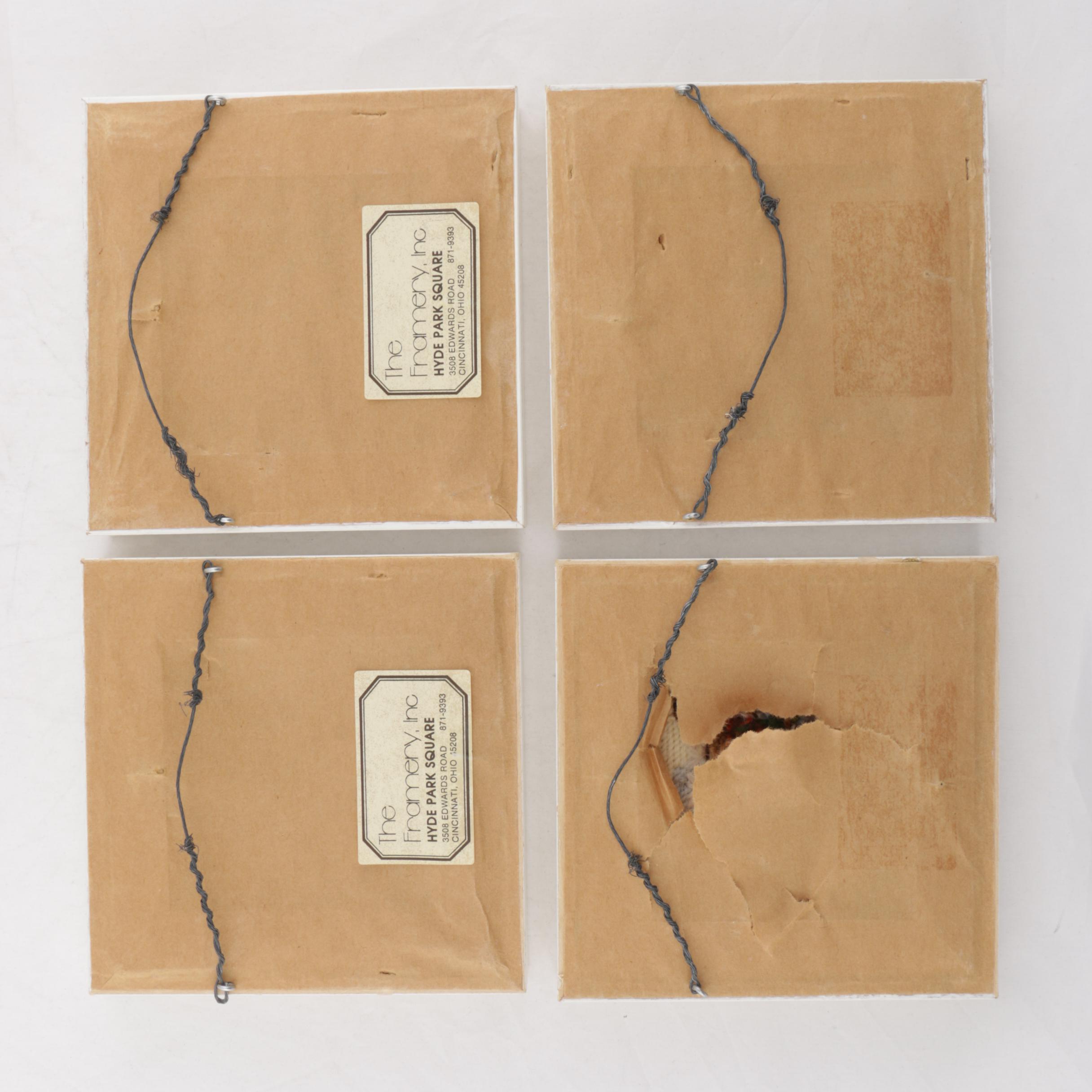 Collection of Framed Needlepoint Birds Decor