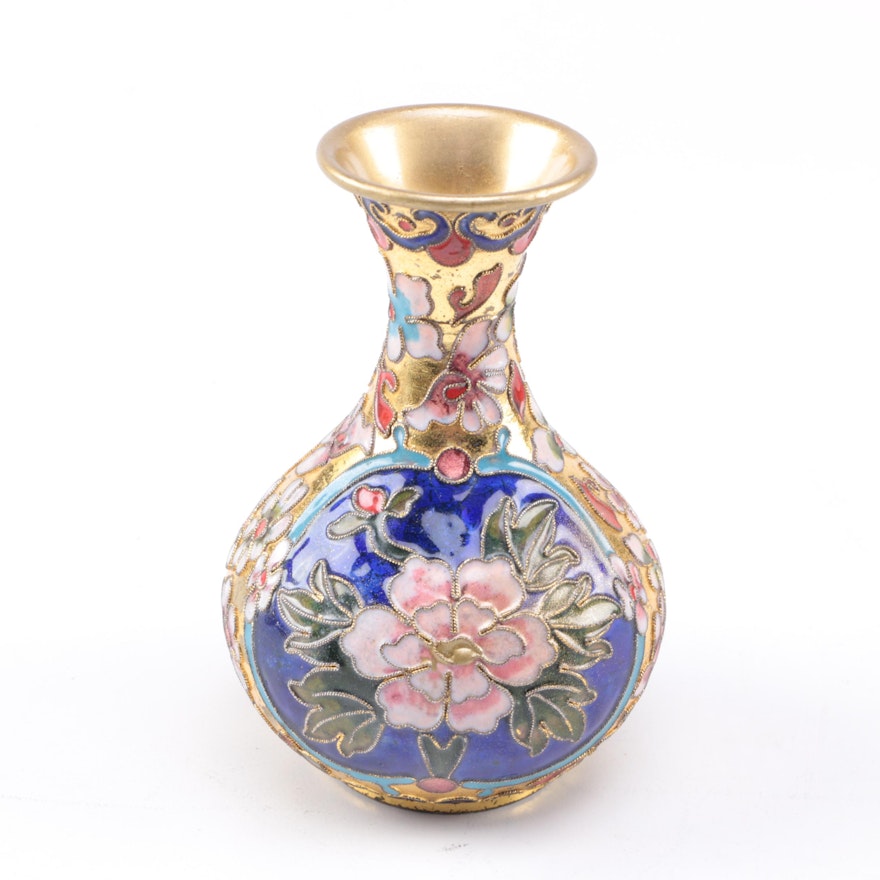 Chinese Floral Cloisonné Vase