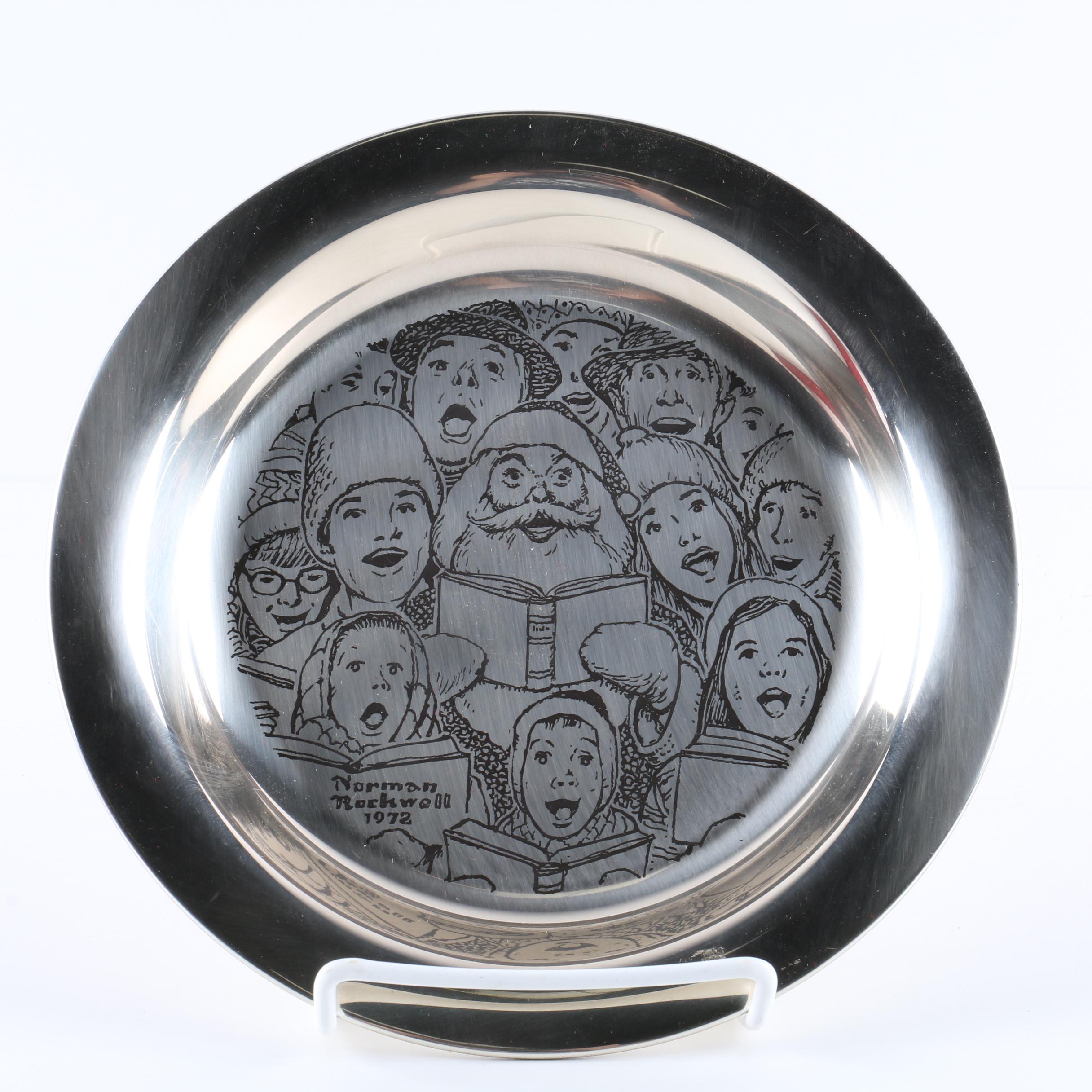 1972 Franklin Mint Limited Edition Sterling Silver Christmas Plate