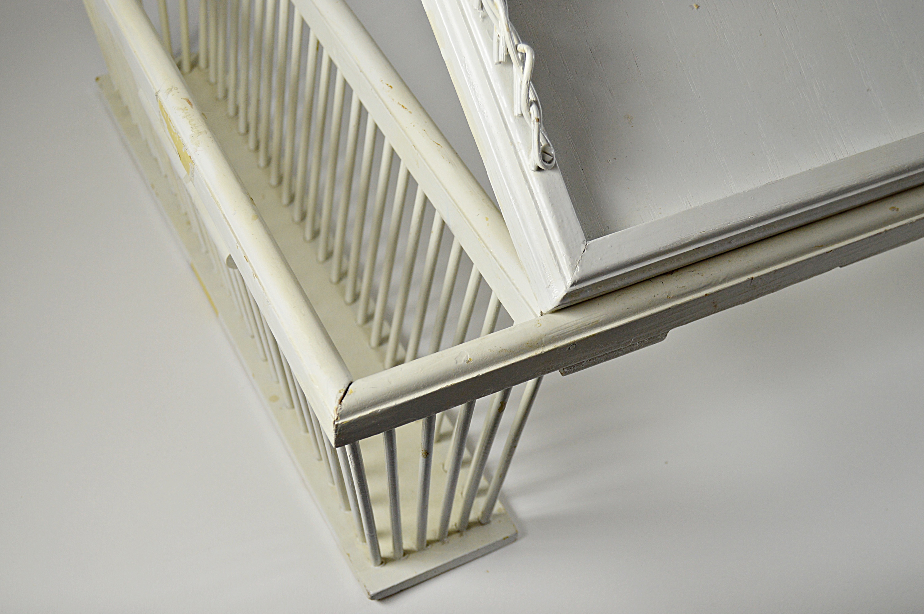 Vintage White Painted Wood Breakfast Bed Tray