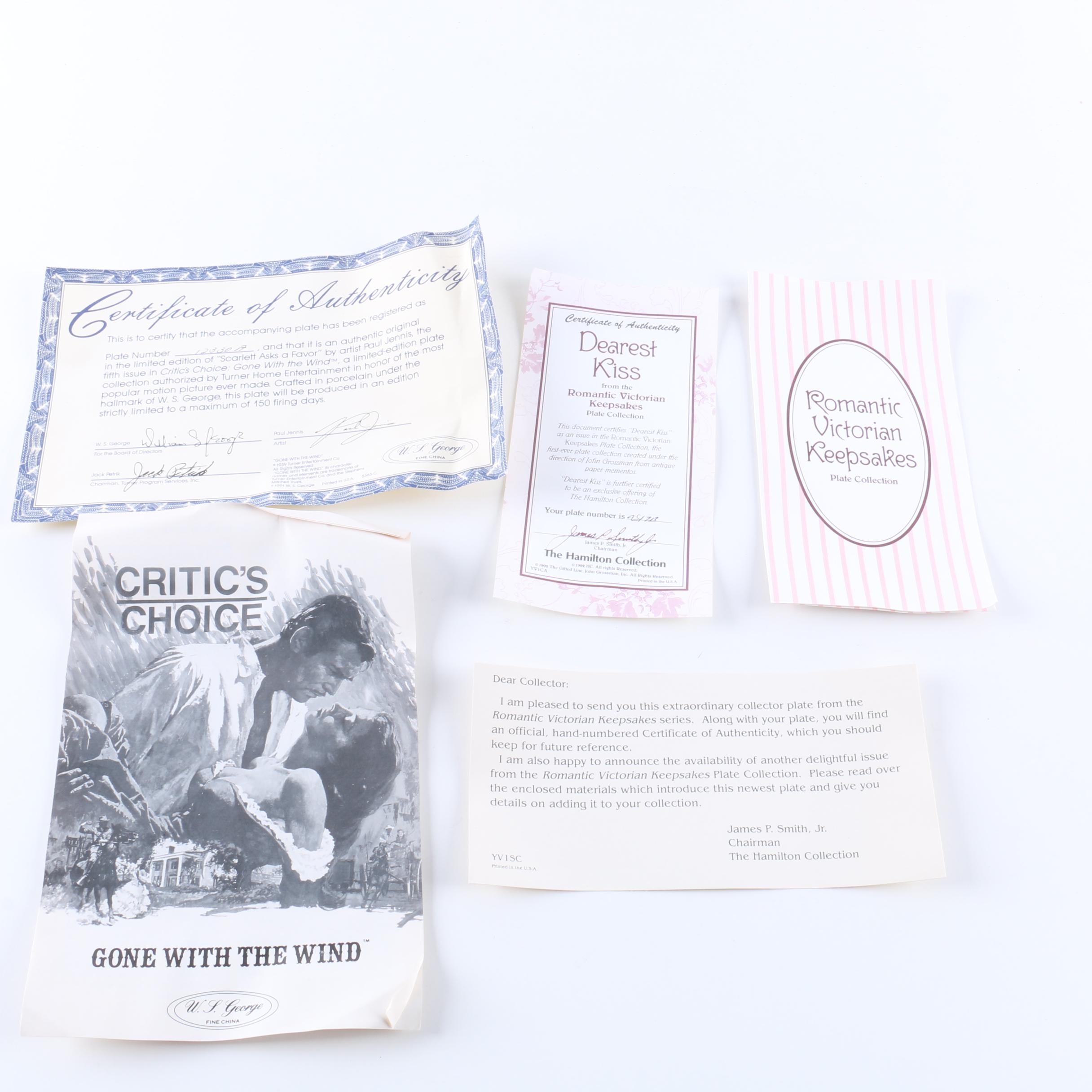 W.S. George "Gone With the Wind" Limited Edition Commemorative Plates