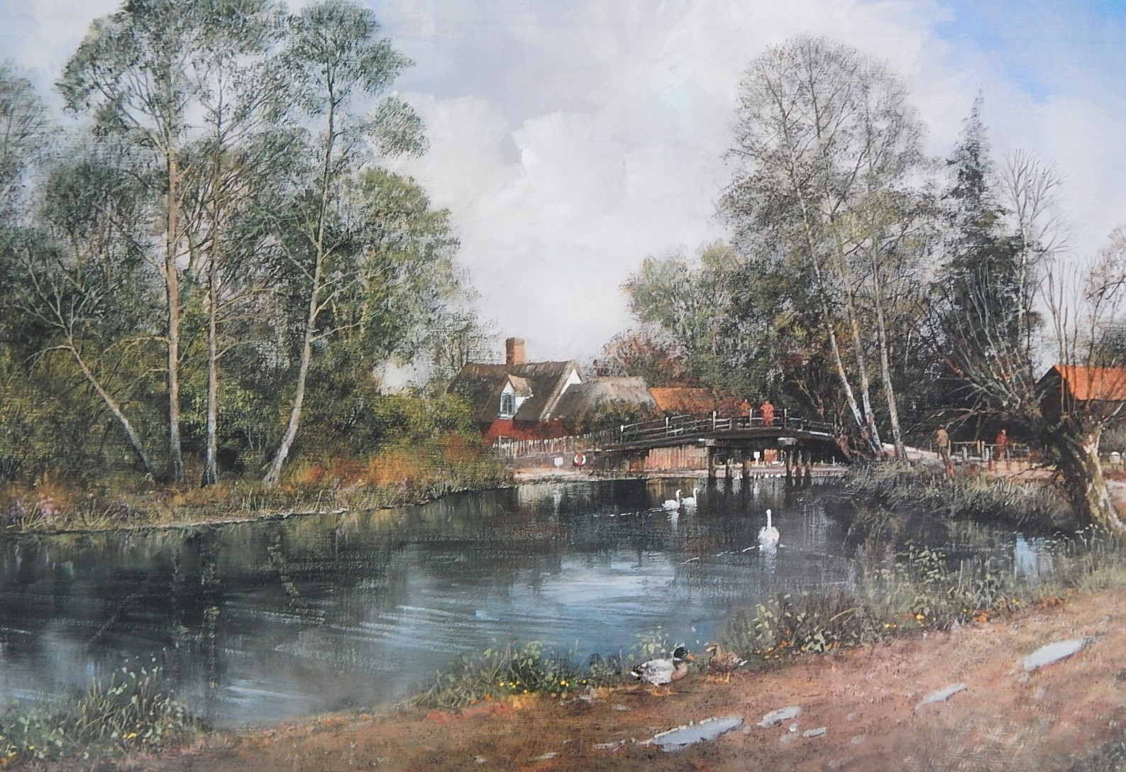 Large Framed Decorative Rural Landscape Print