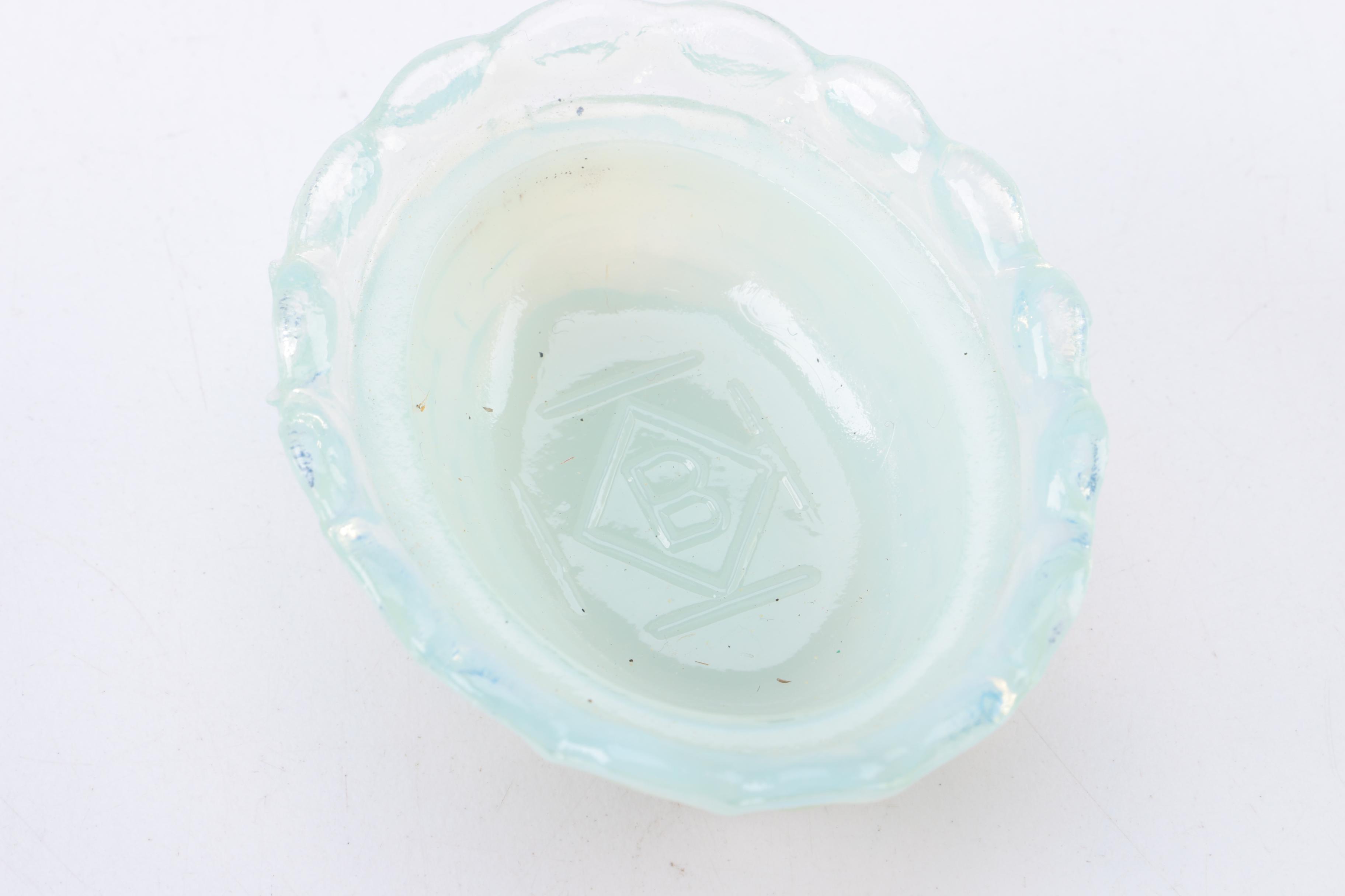 Pair Colored Art Glass Dishes