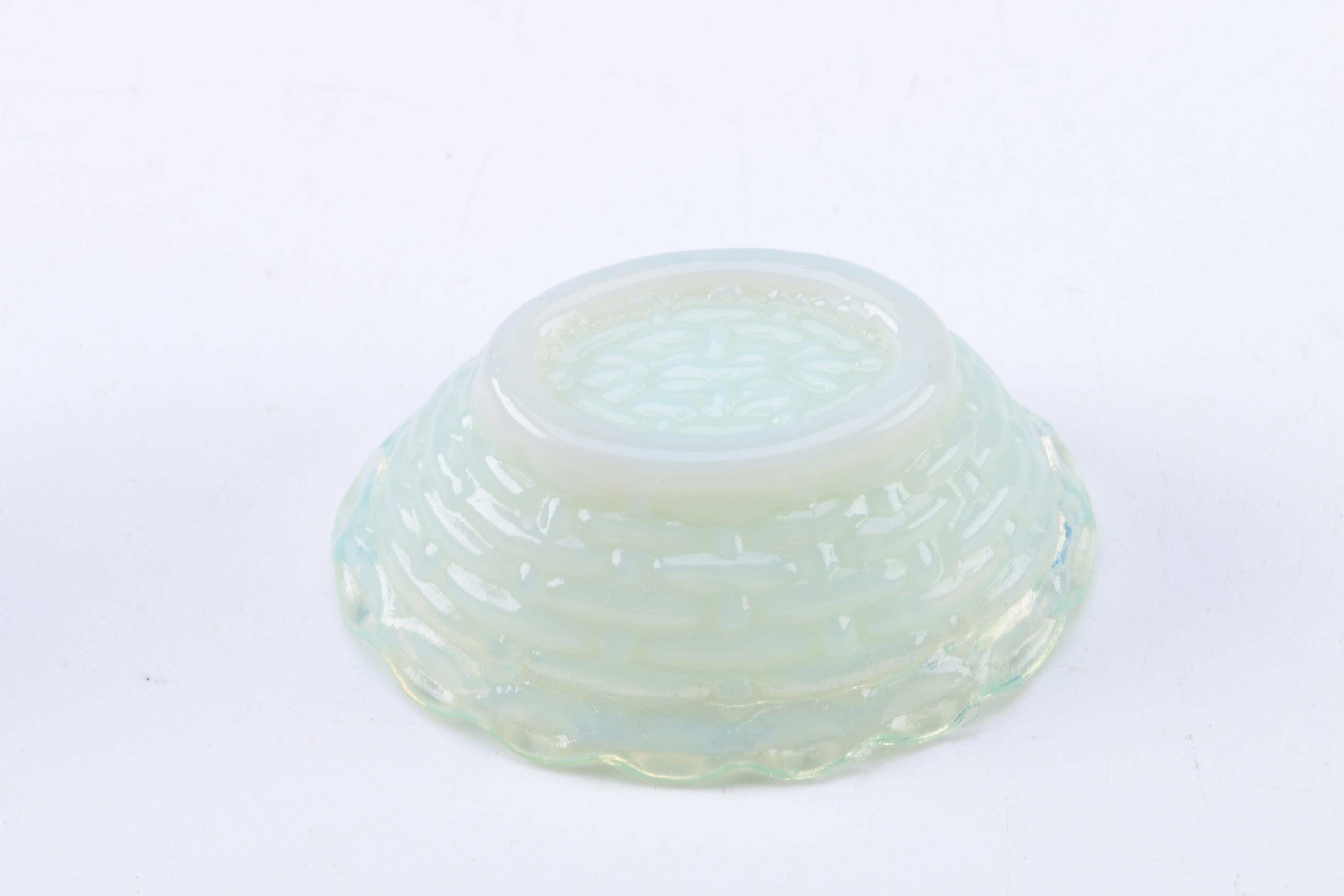 Pair Colored Art Glass Dishes