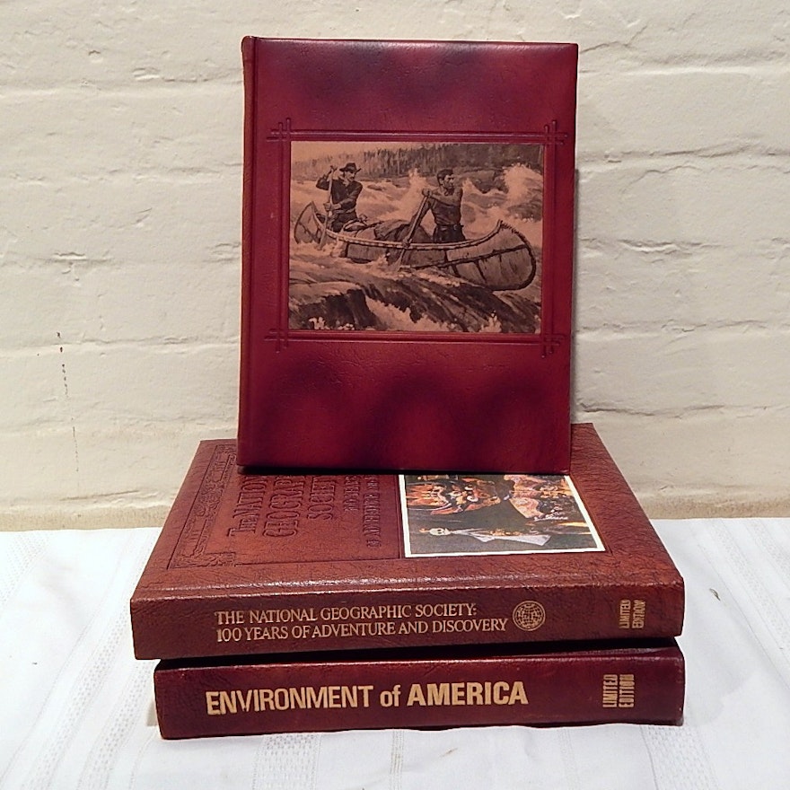 Three Leather Bound Volumes On America, Including Limited Editions