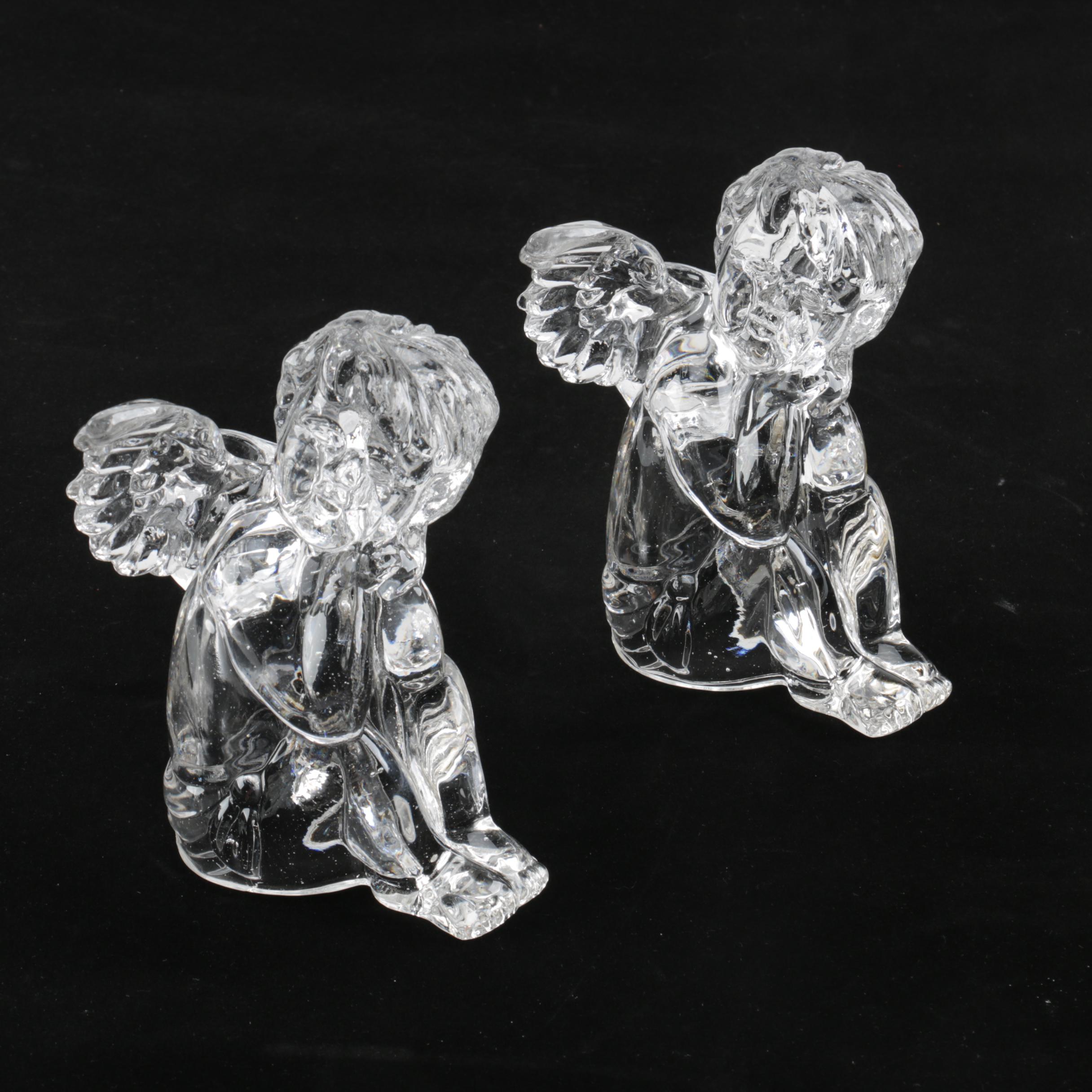 Waterford Crystal Cherub Figurines and Glass Cherub Candleholders
