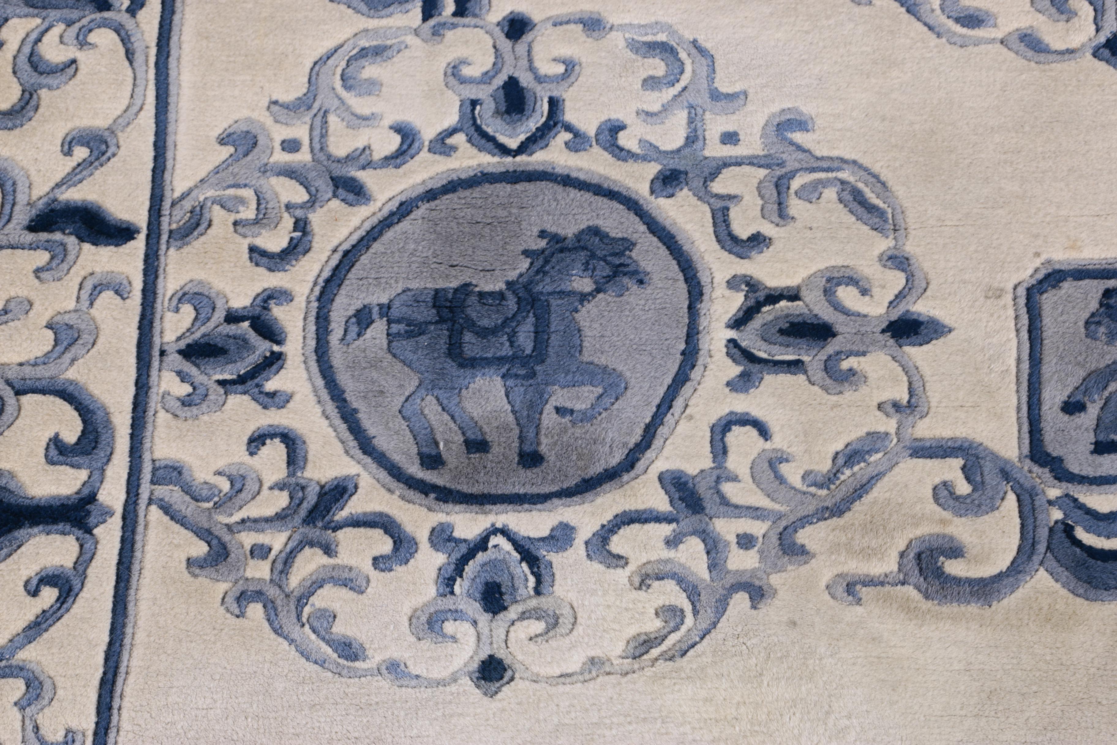 Hand Tufted Chinese Carved Wool Area Rug