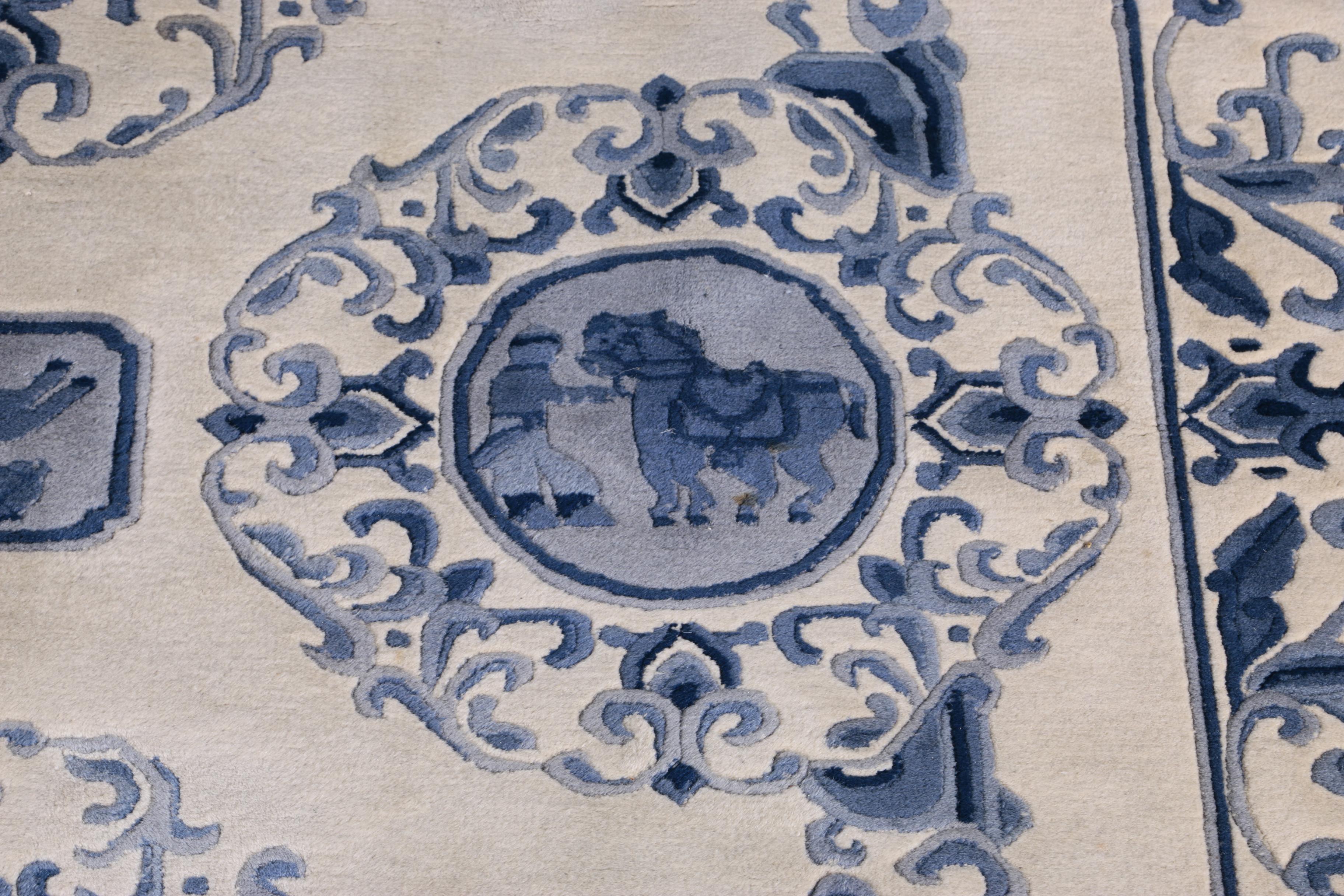 Hand Tufted Chinese Carved Wool Area Rug