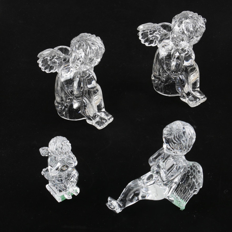 Waterford Crystal Cherub Figurines and Glass Cherub Candleholders