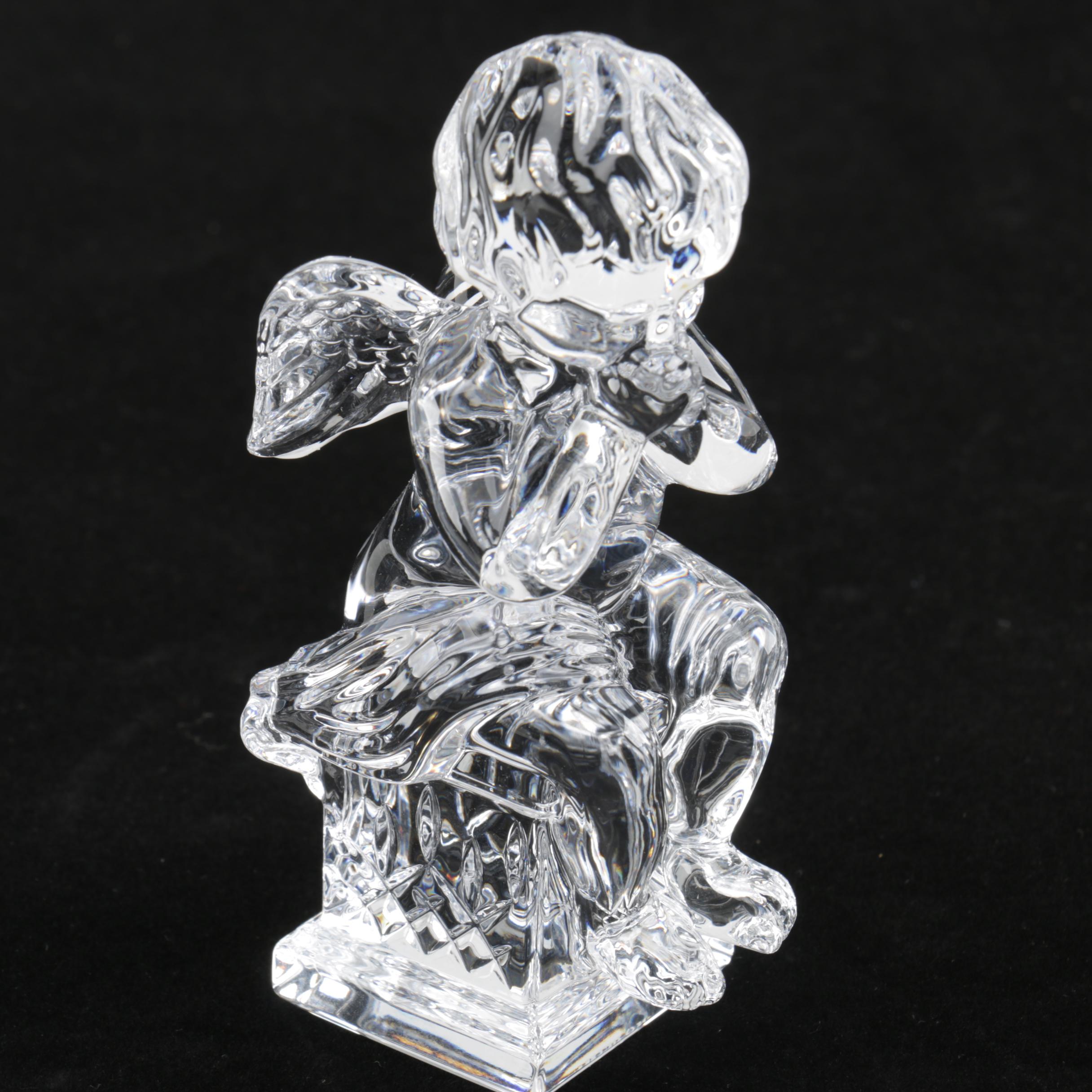 Waterford Crystal Cherub Figurines and Glass Cherub Candleholders