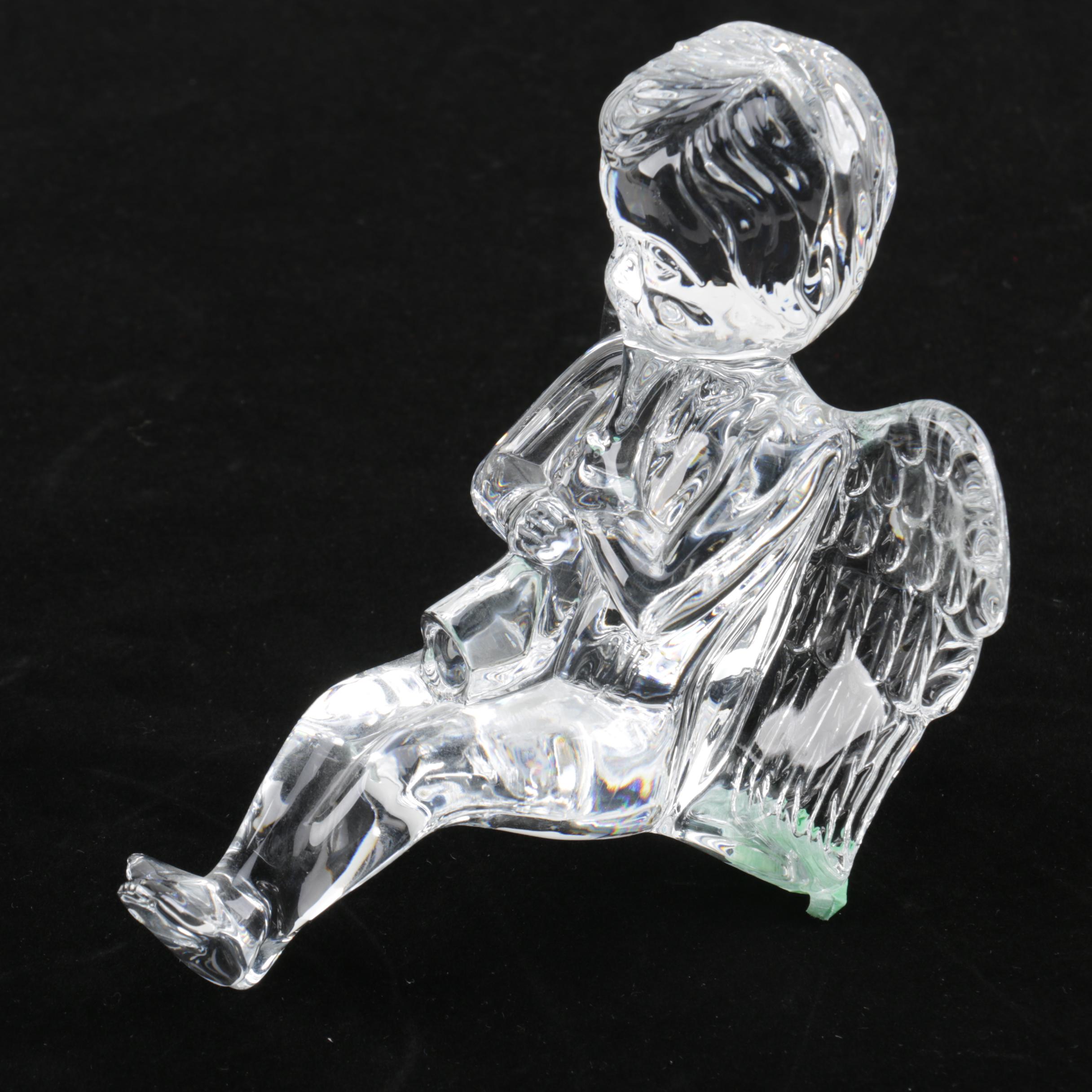 Waterford Crystal Cherub Figurines and Glass Cherub Candleholders