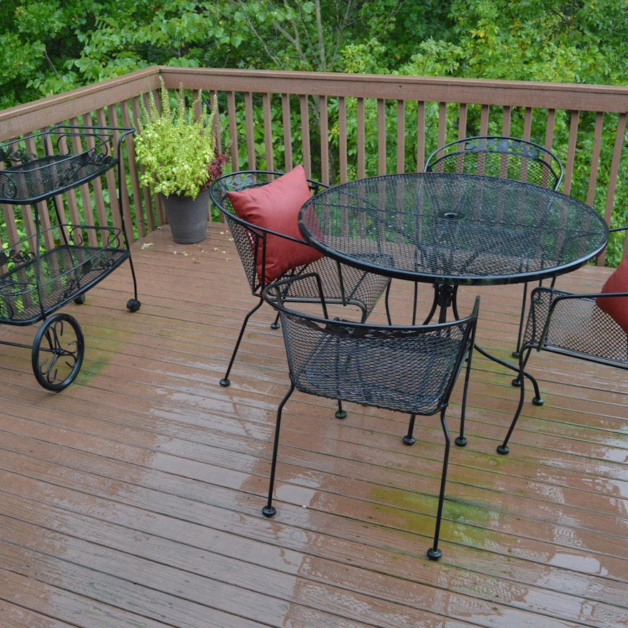 Eight-Piece Wire Mesh Patio Furniture Group