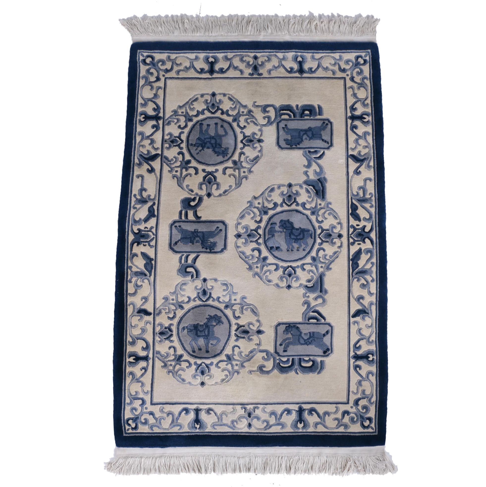Hand Tufted Chinese Carved Wool Area Rug