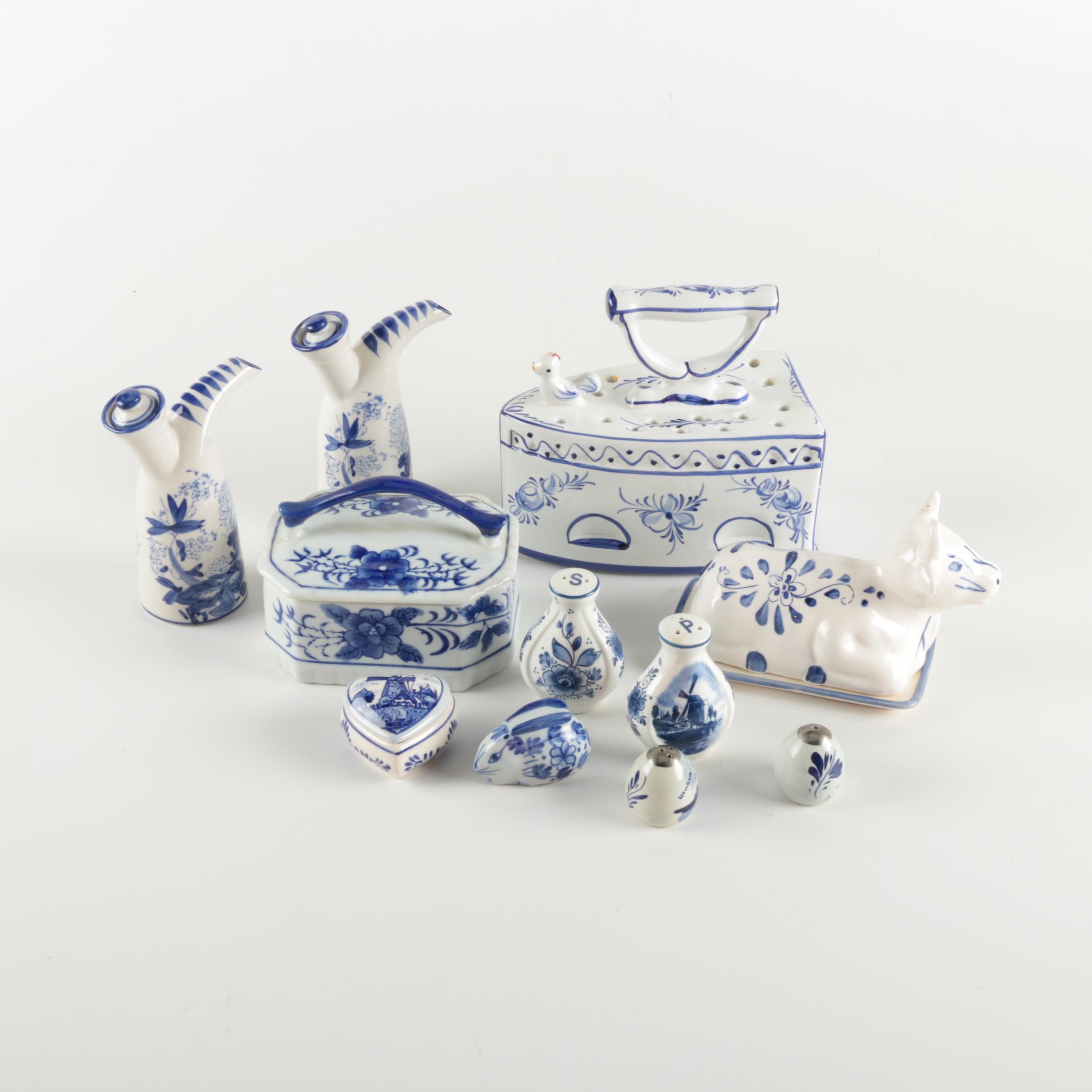Collection of Blue and White Ceramics