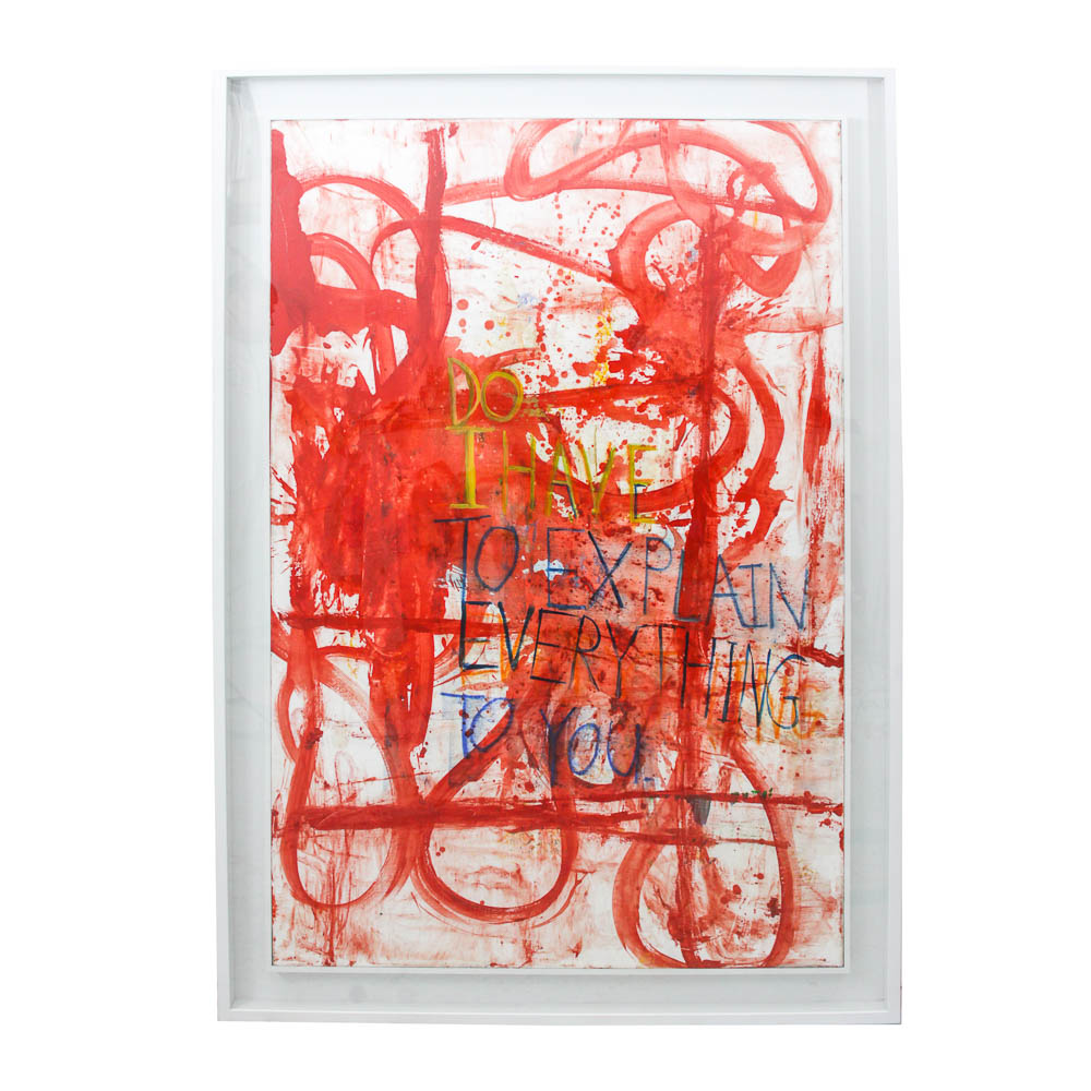 William Quigley Mixed Media Painting on Canvas "Do I have to Explain..."