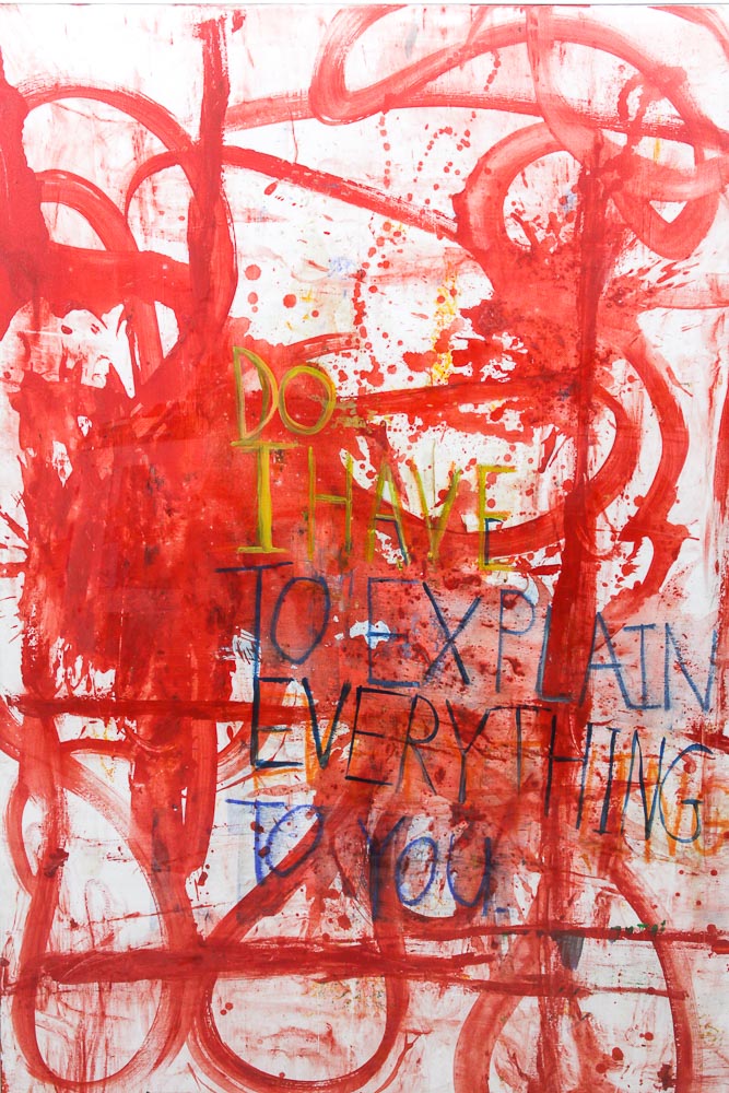 William Quigley Mixed Media Painting on Canvas "Do I have to Explain..."