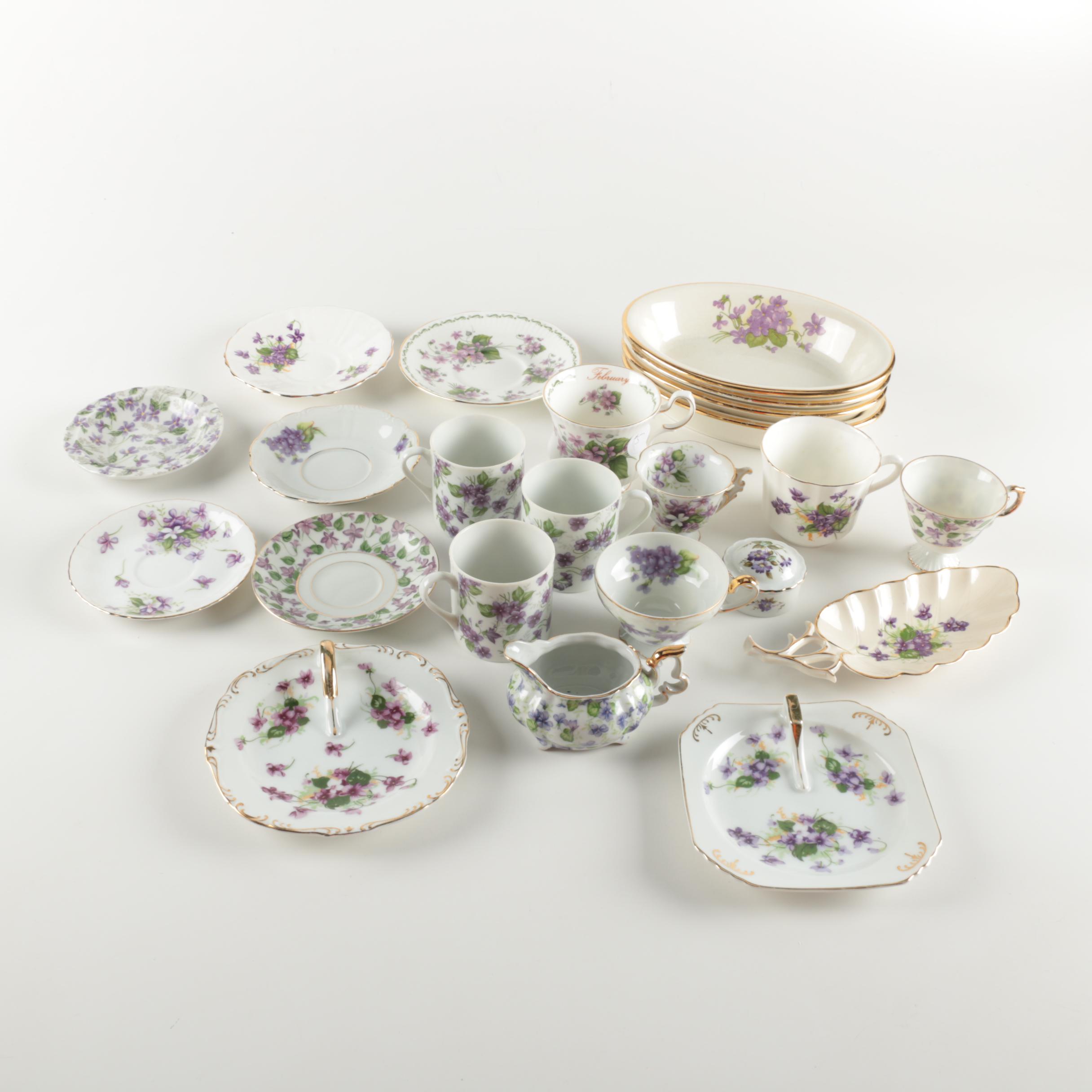 Violet Themed Ceramic Tableware