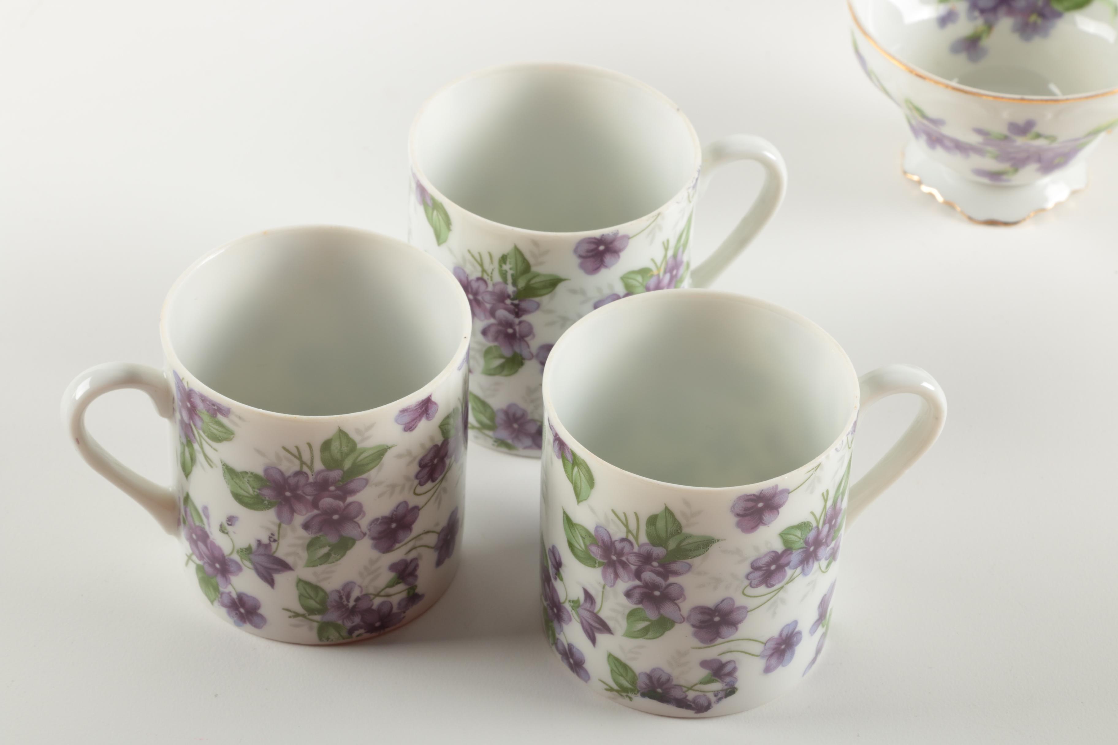 Violet Themed Ceramic Tableware