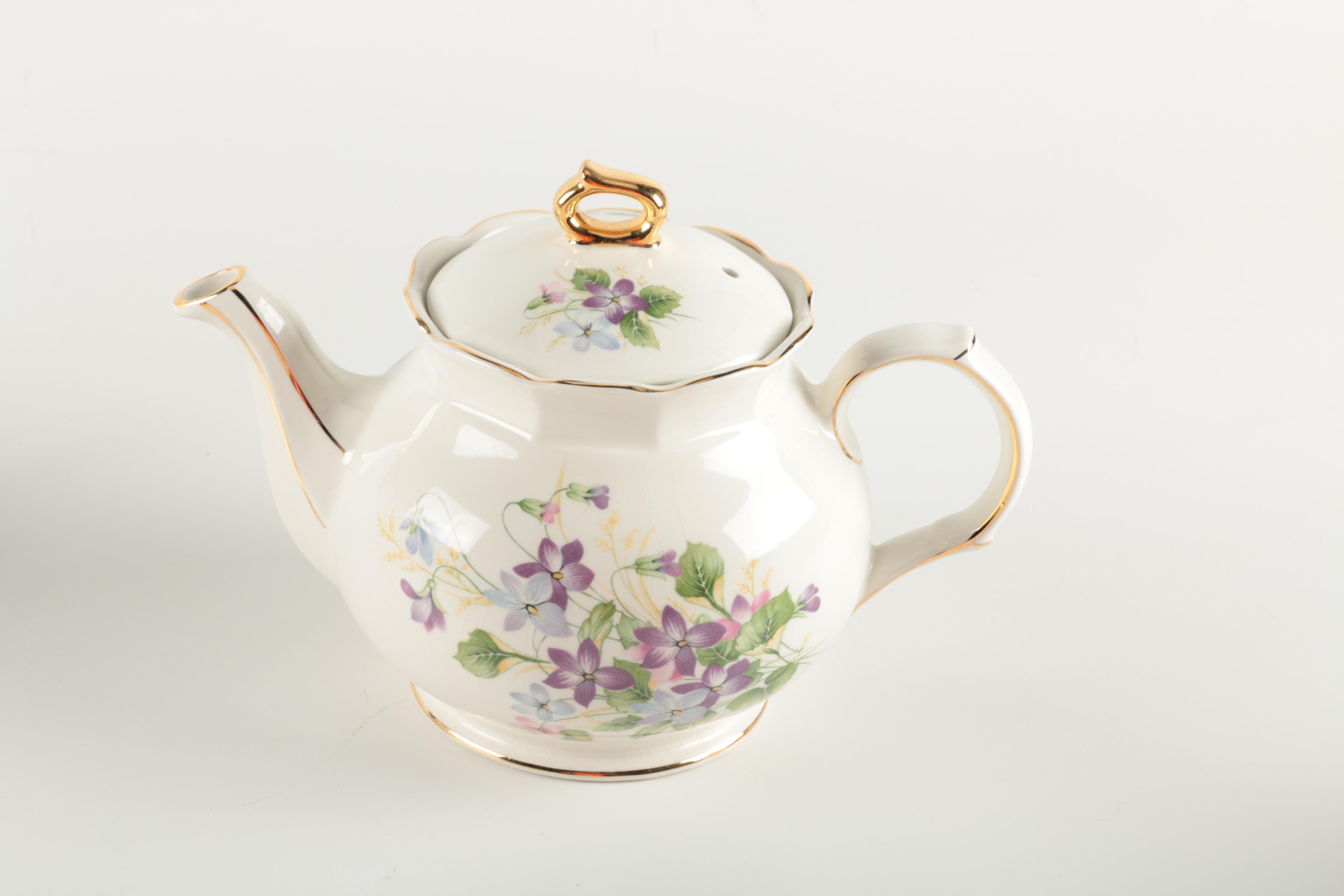Violet Motif Teapots with Arthur Wood & Co.