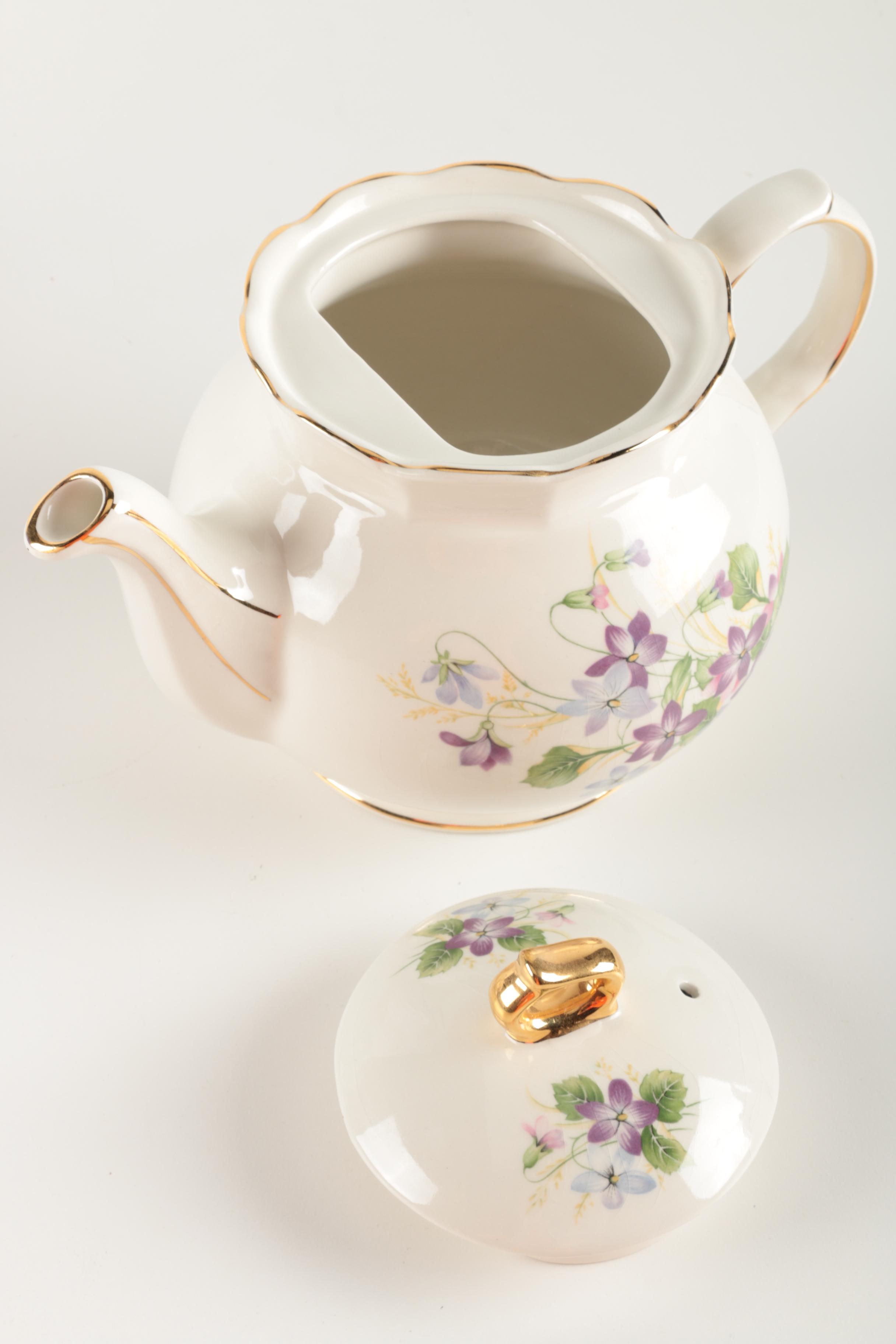 Violet Motif Teapots with Arthur Wood & Co.