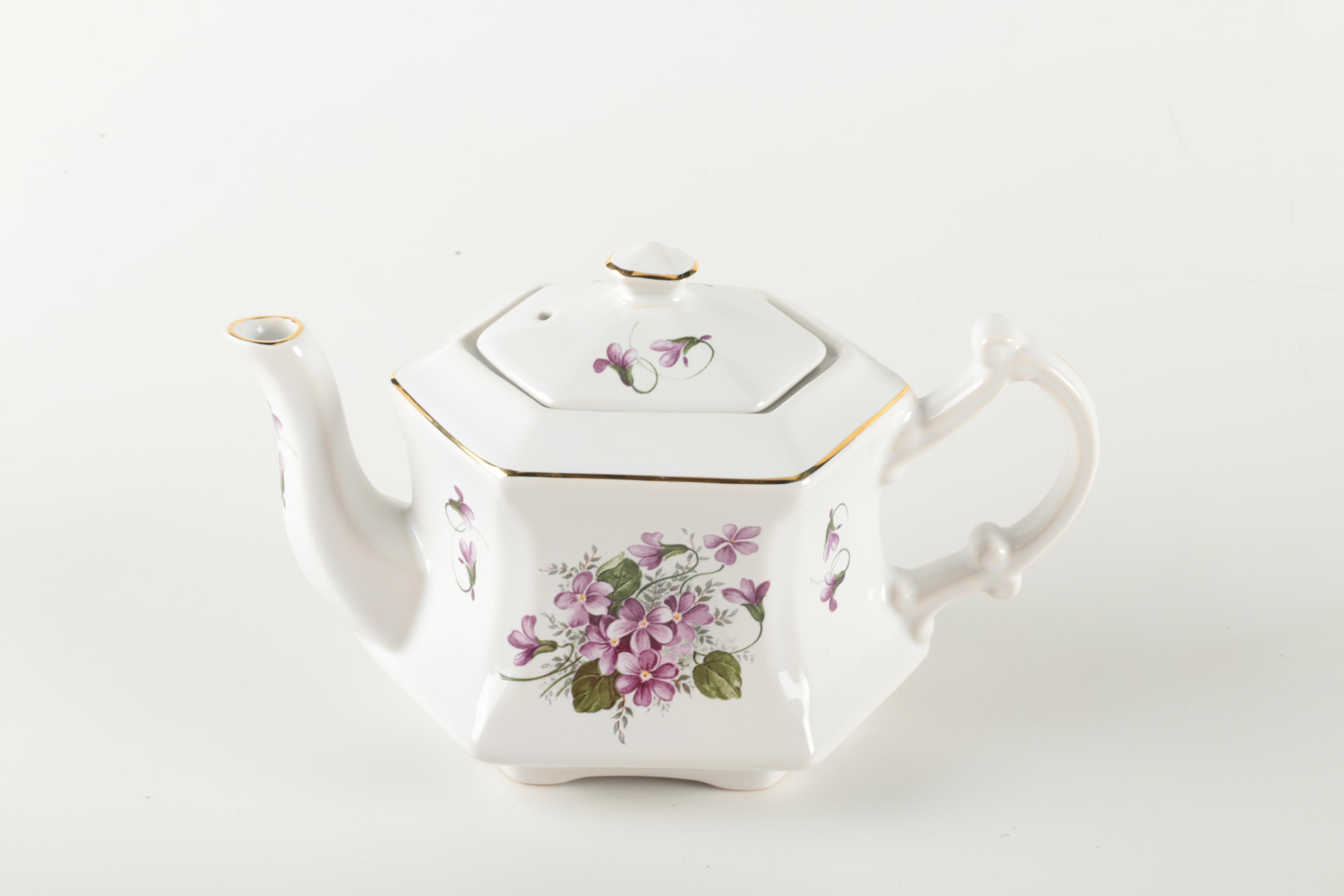 Violet Motif Teapots with Arthur Wood & Co.