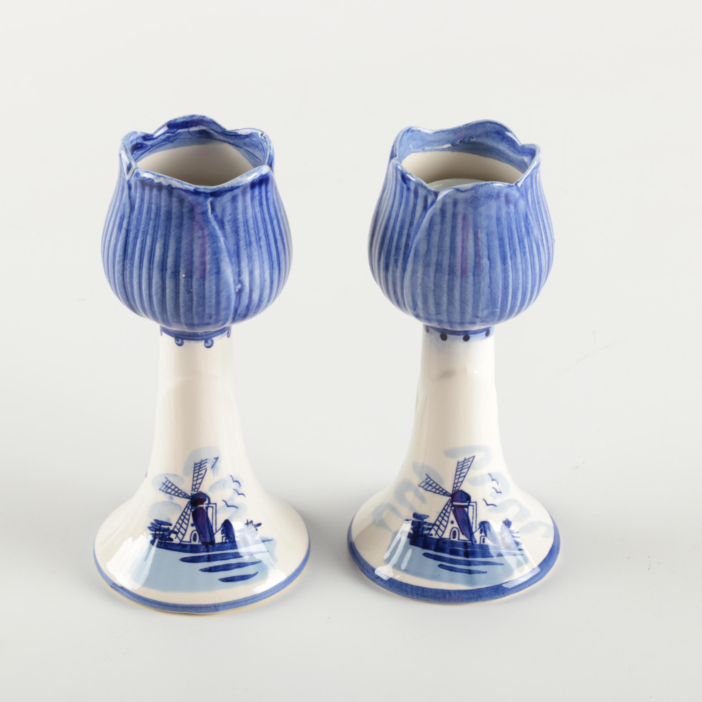 Paid of Delft Tulip Votives