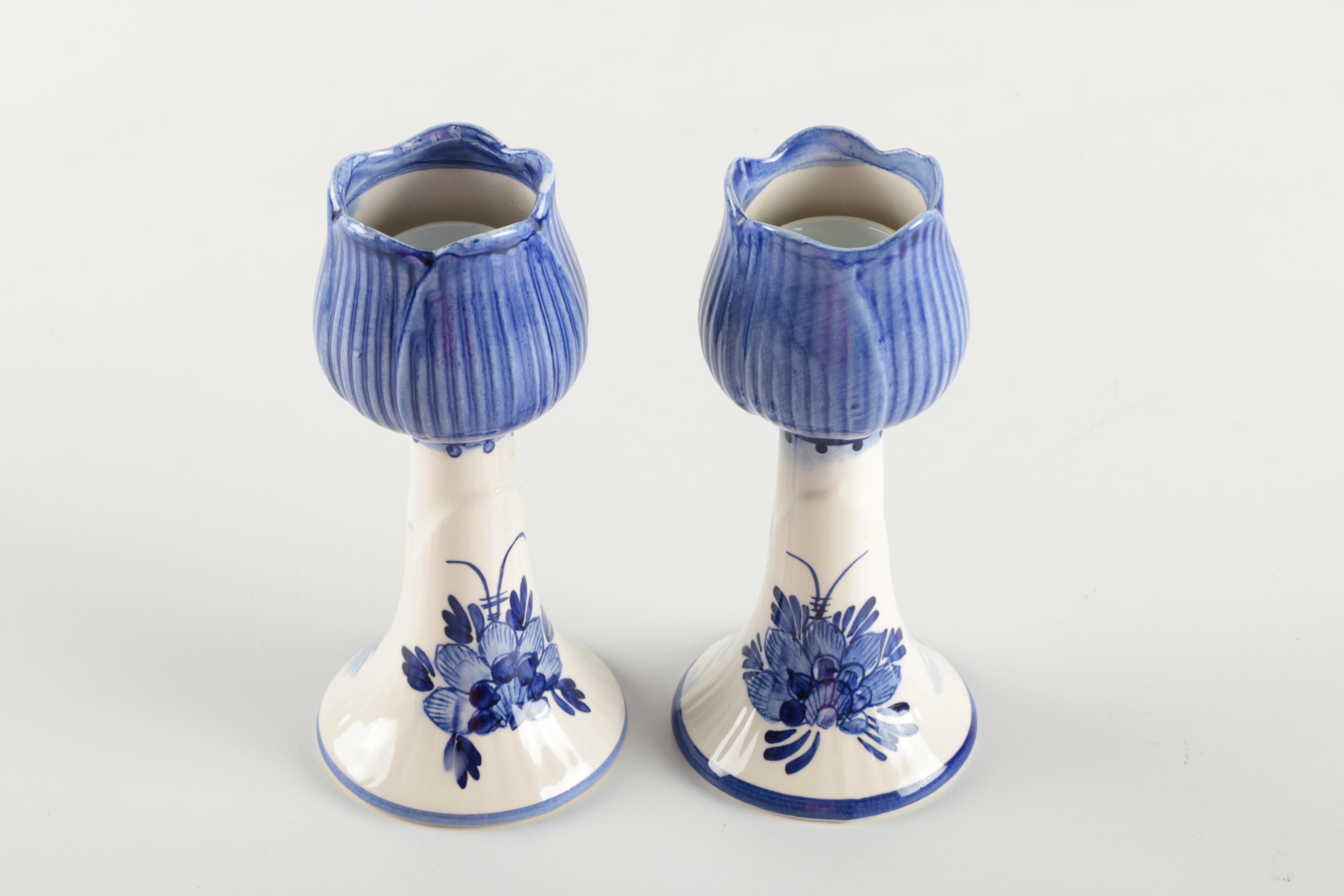 Paid of Delft Tulip Votives