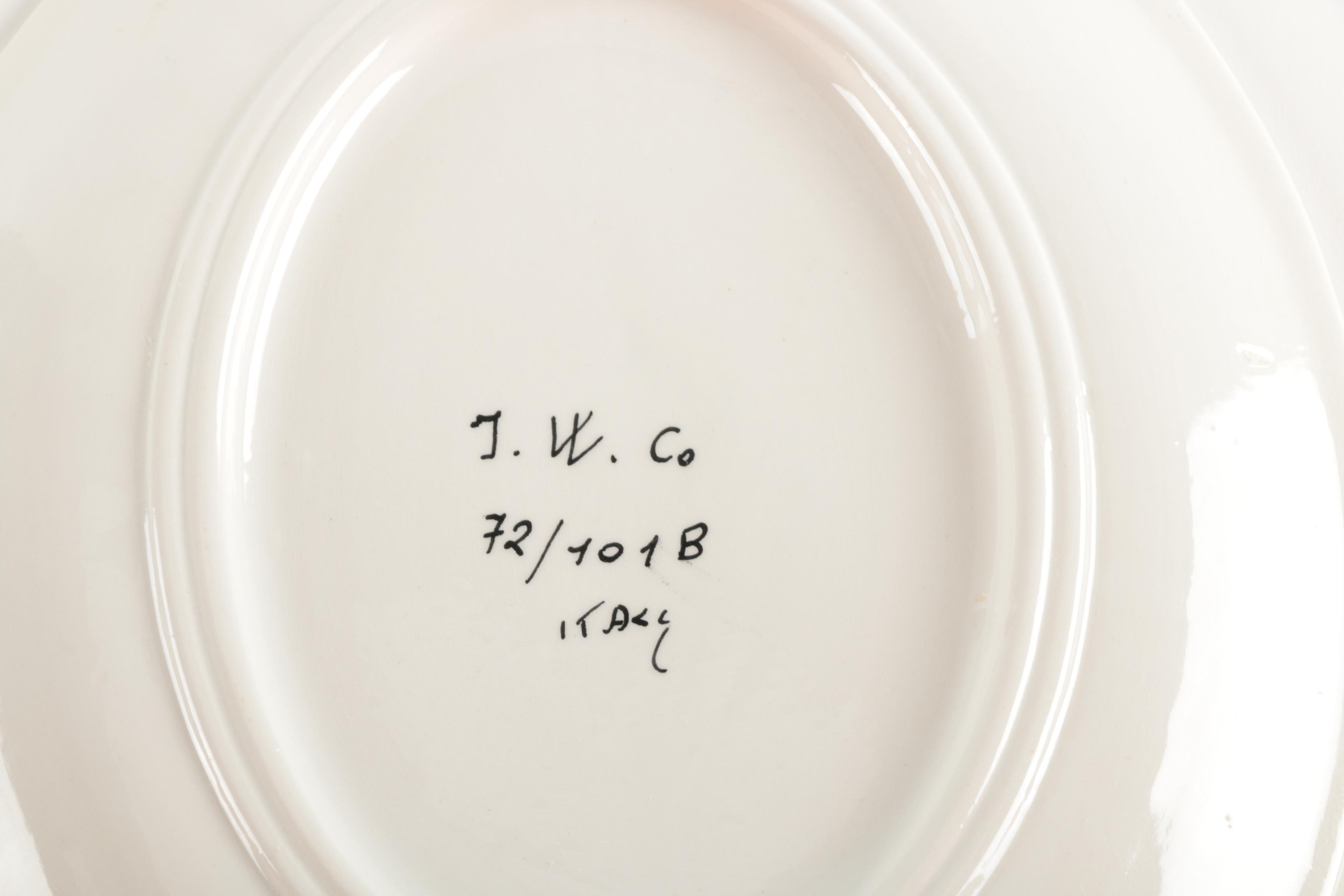 Italian J. W. Co. Ceramic Tureen and Platter