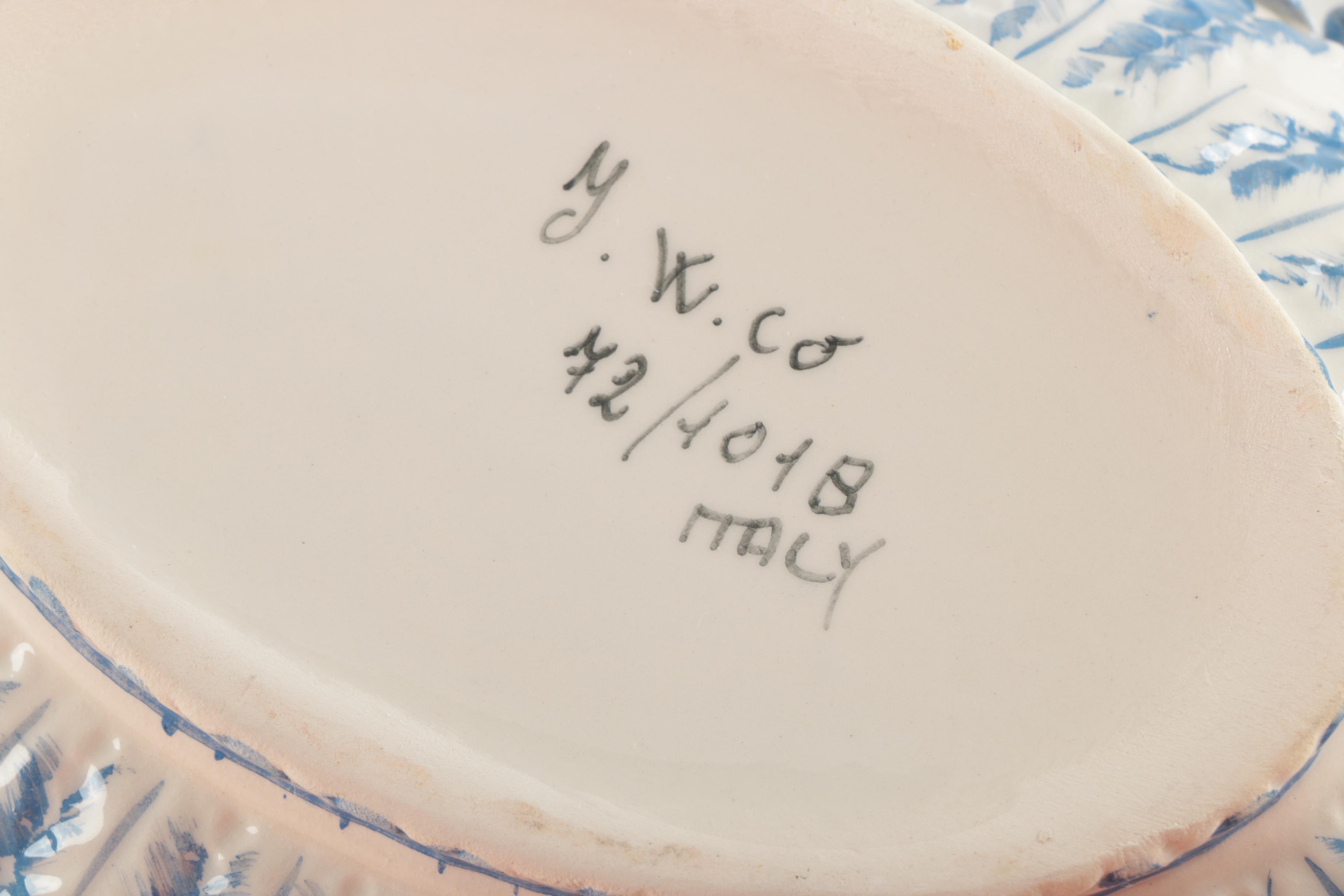 Italian J. W. Co. Ceramic Tureen and Platter