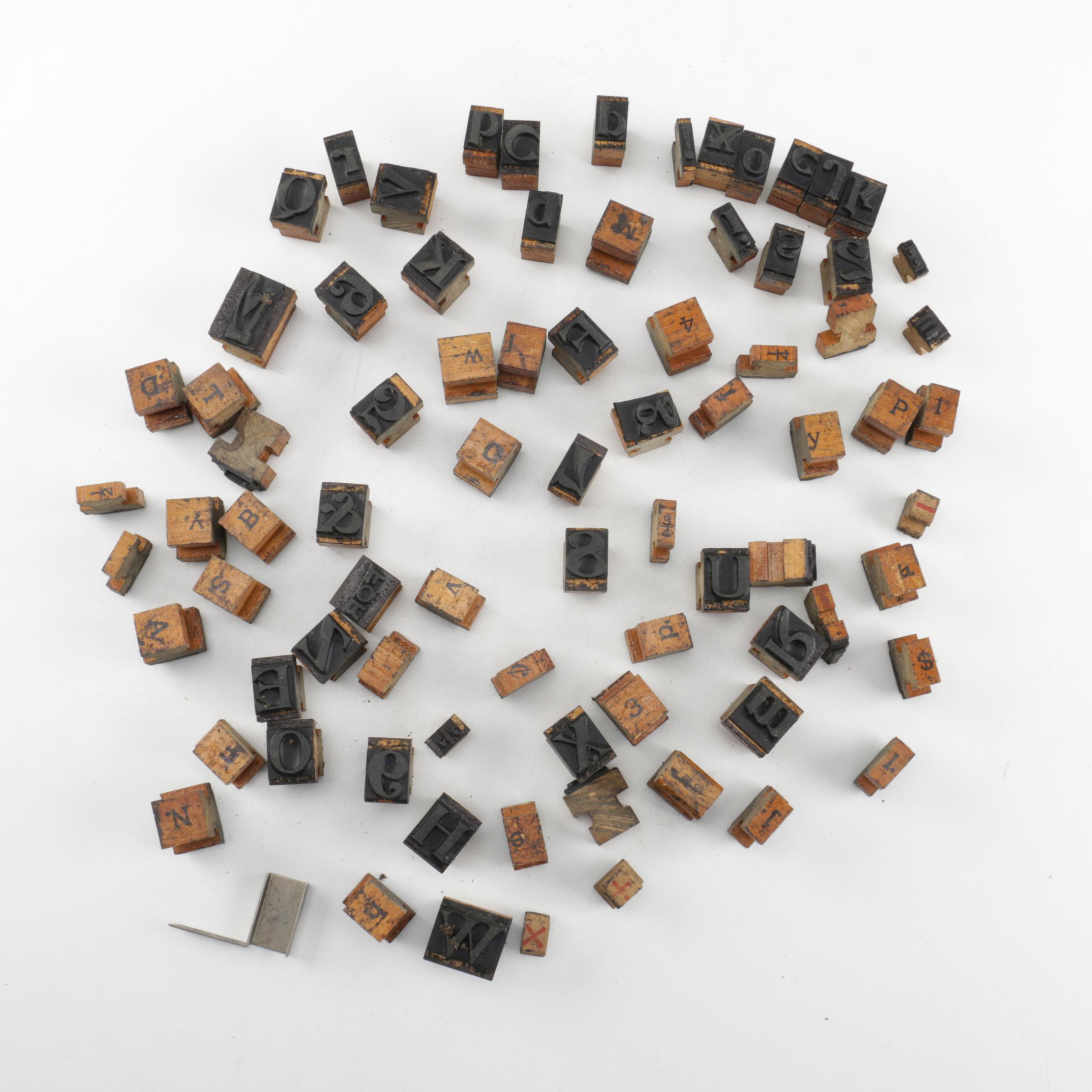 Vintage Wood Print Type Blocks