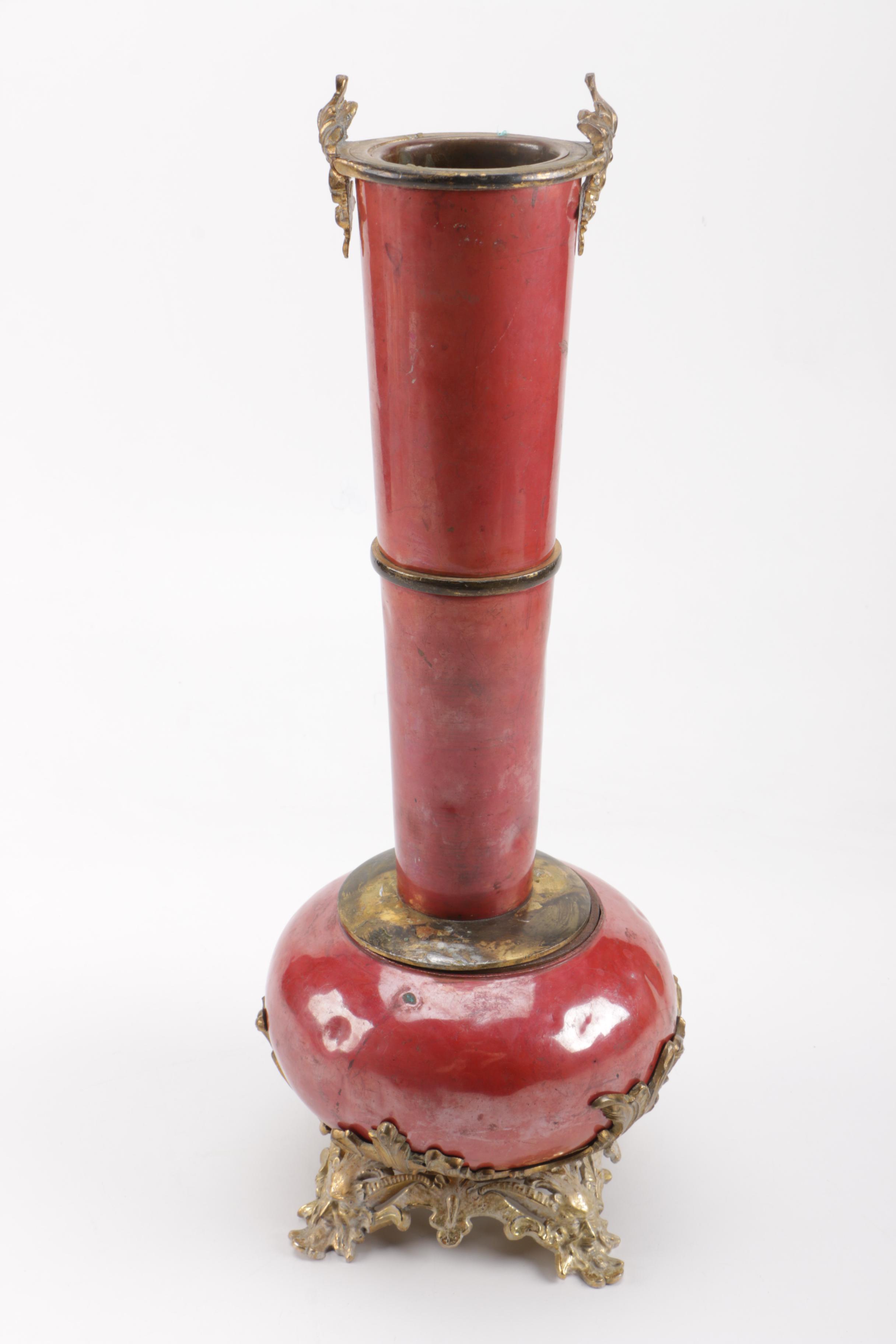 Brass and Enamel Vase