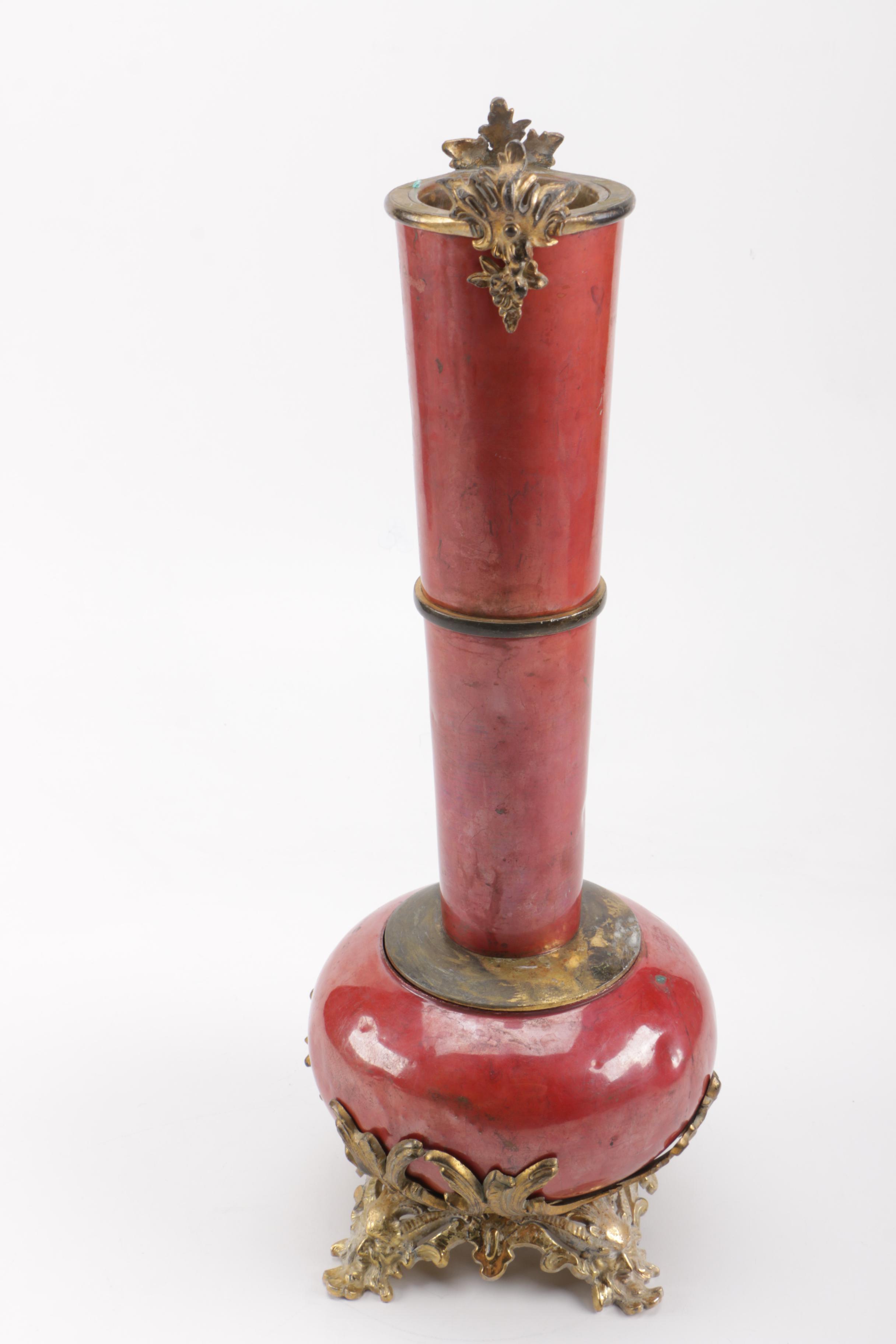 Brass and Enamel Vase