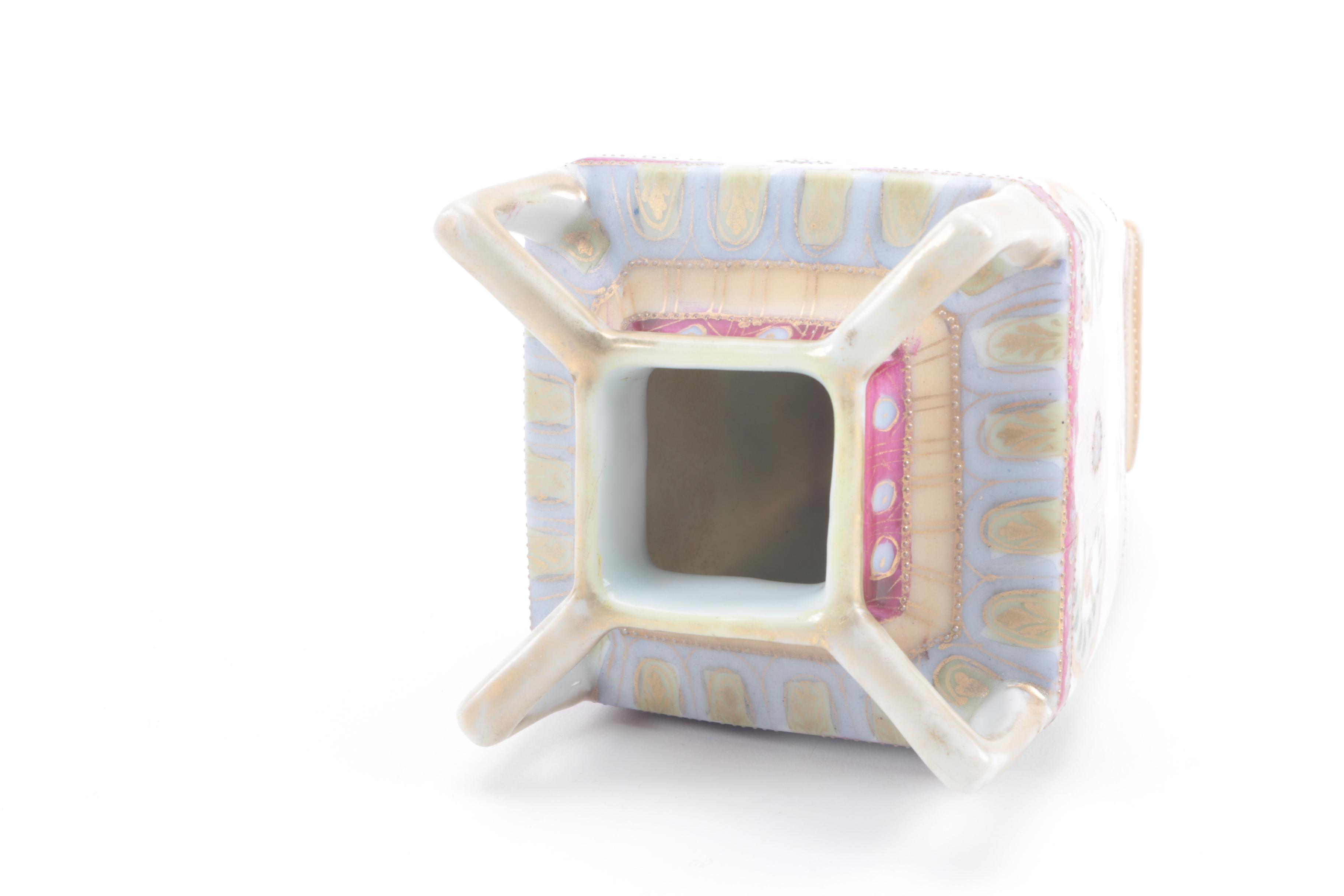 Nippon Porcelain Vase and a Moriage Portrait Bowl