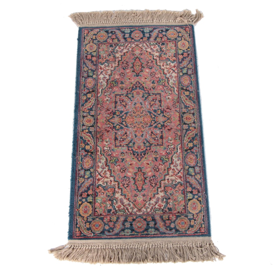 Hand-Knotted Persian Heriz Wool Accent Rug