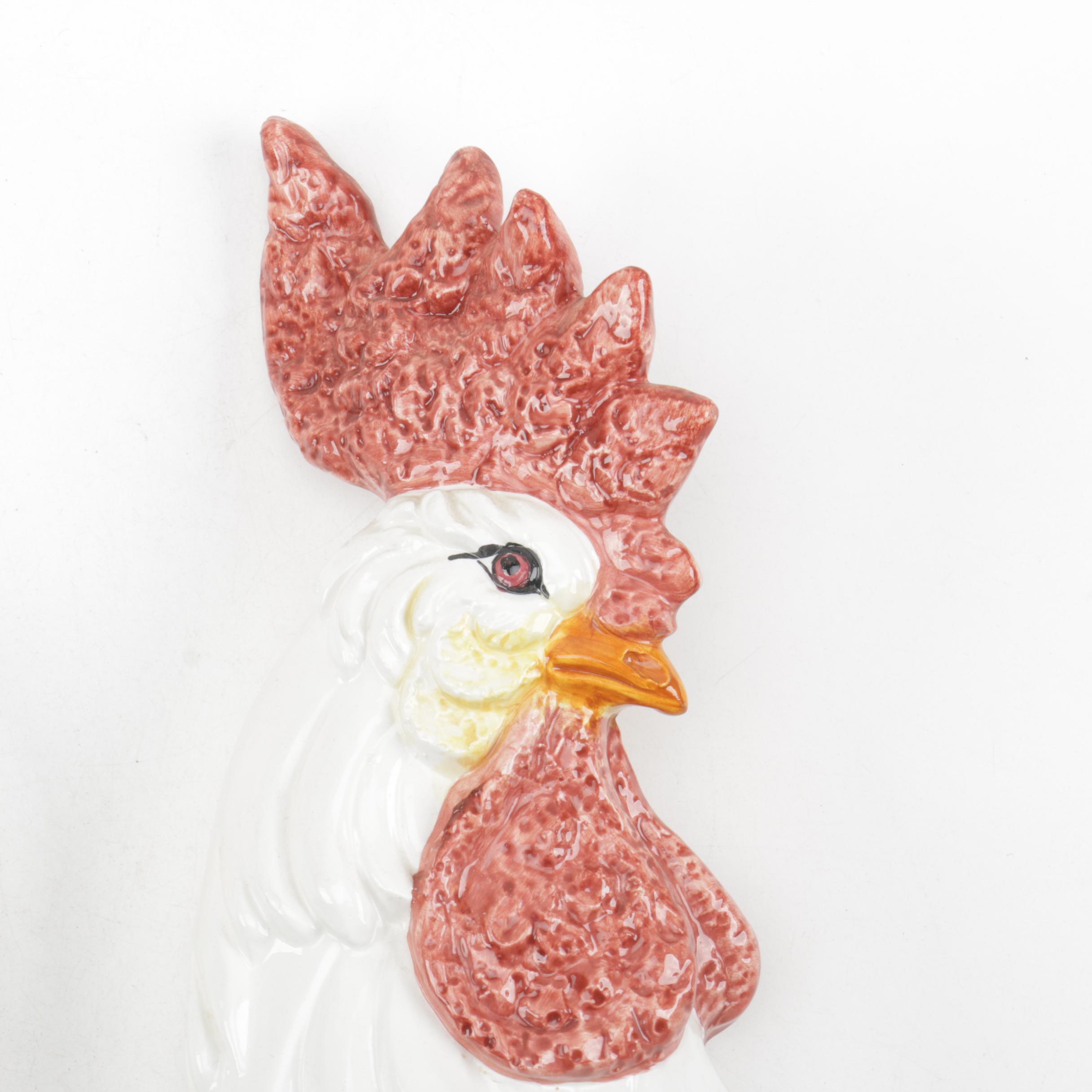 Italian Made Ceramic Rooster Figurine from Bassano